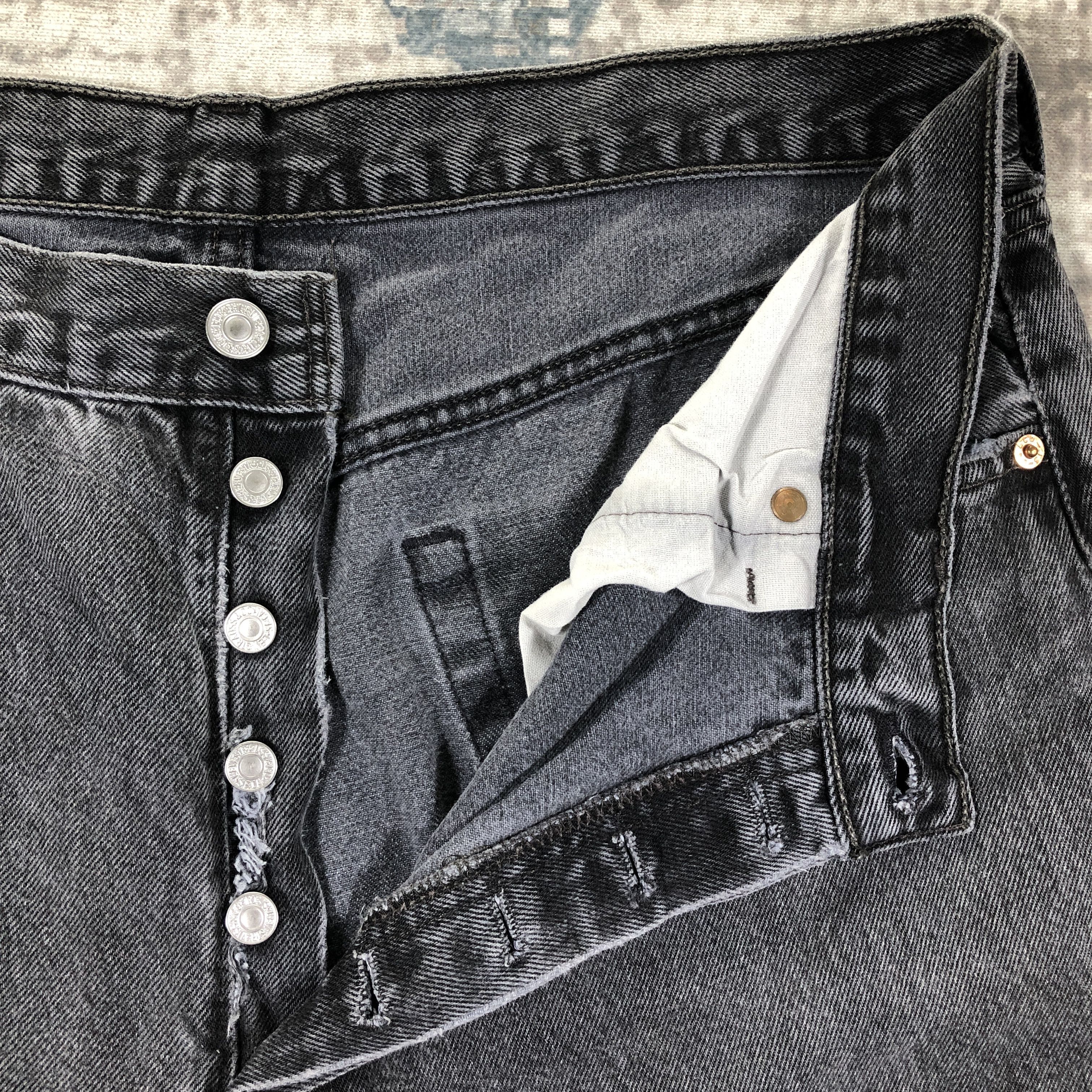 Levi's × Vintage Vintage Levis 501 Jeans Faded Black Denim Size US 34 / EU 50 - 5 Thumbnail