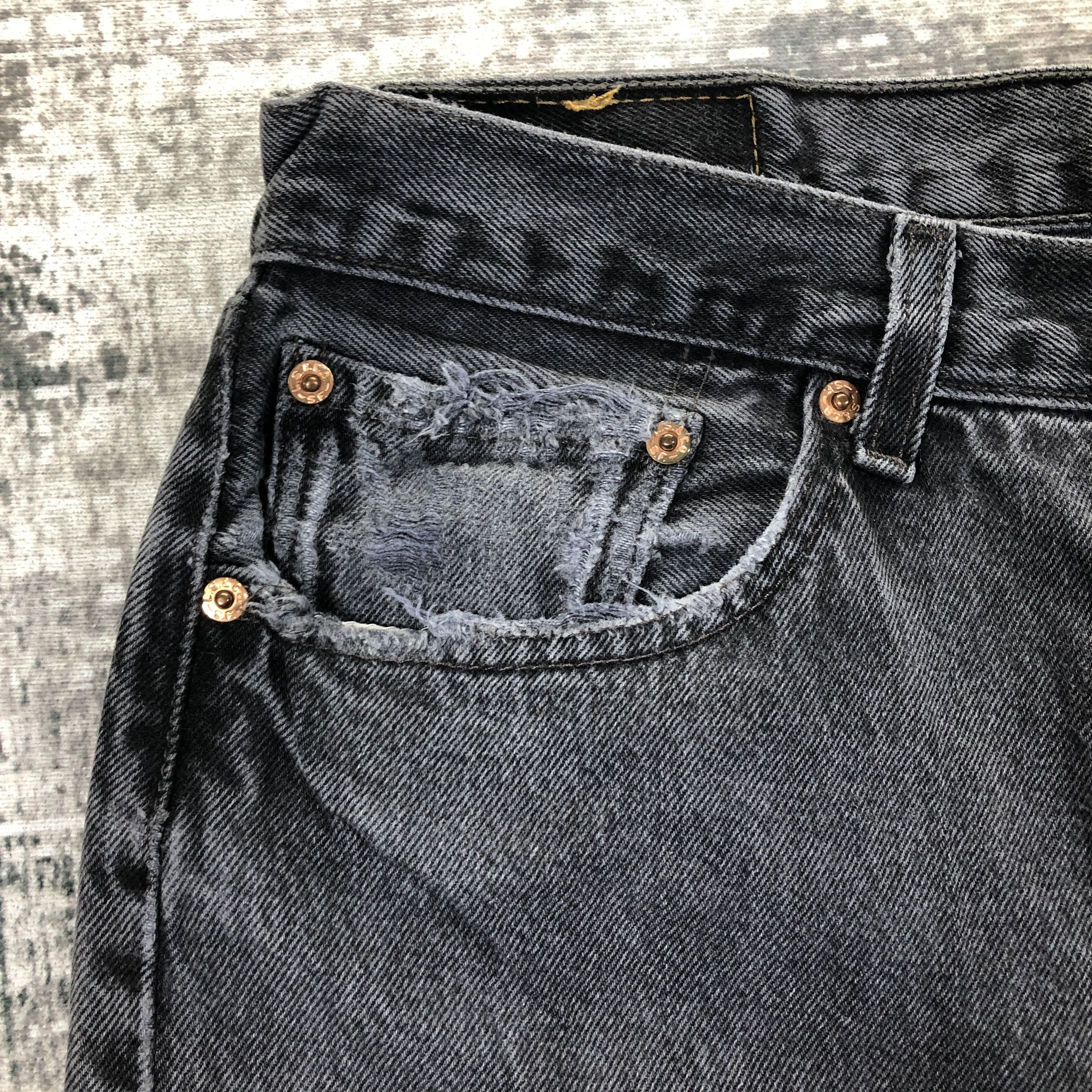 Levi's × Vintage Vintage Levis 501 Jeans Faded Black Denim Size US 34 / EU 50 - 7 Thumbnail