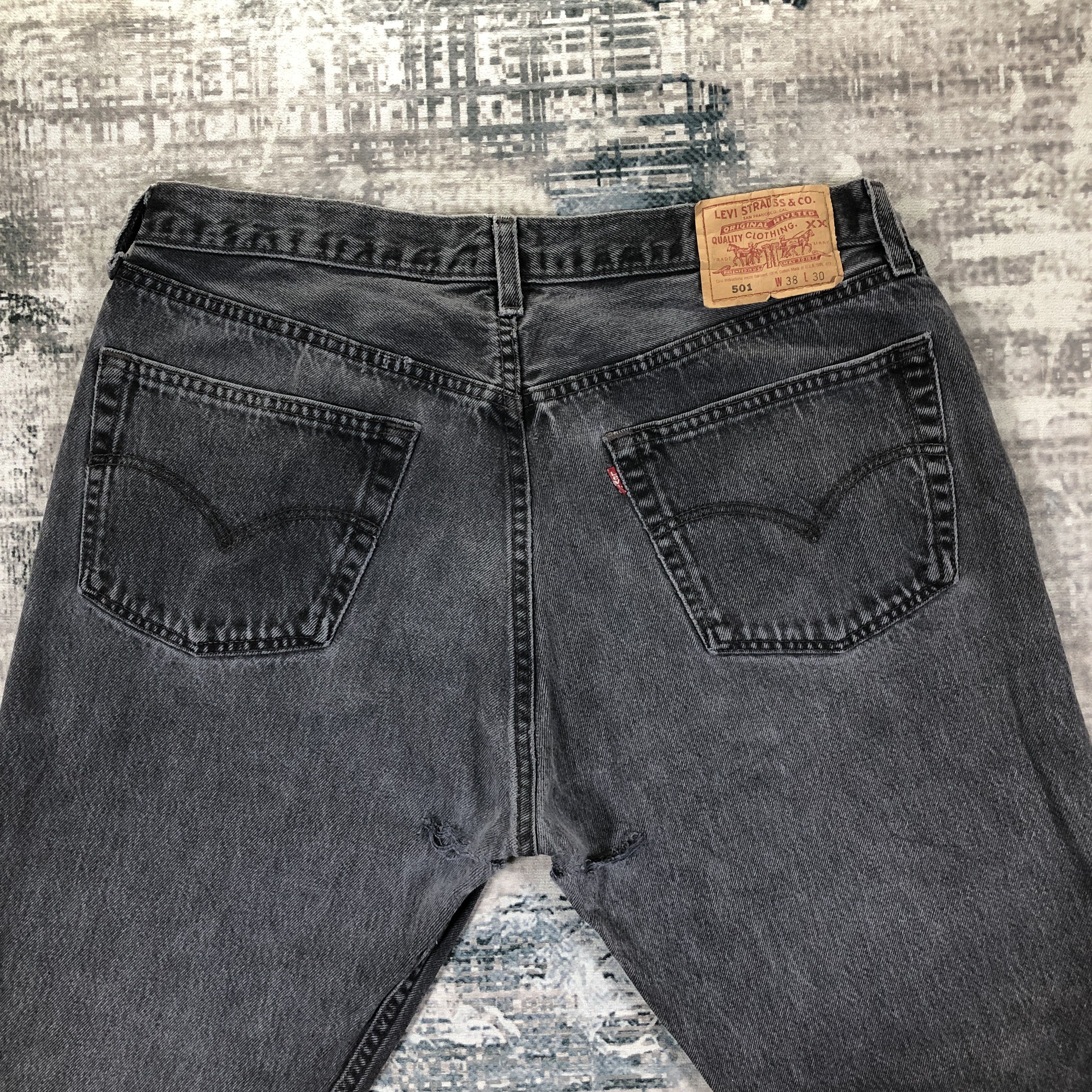 Levi's × Vintage Vintage Levis 501 Jeans Faded Black Denim Size US 34 / EU 50 - 4 Thumbnail