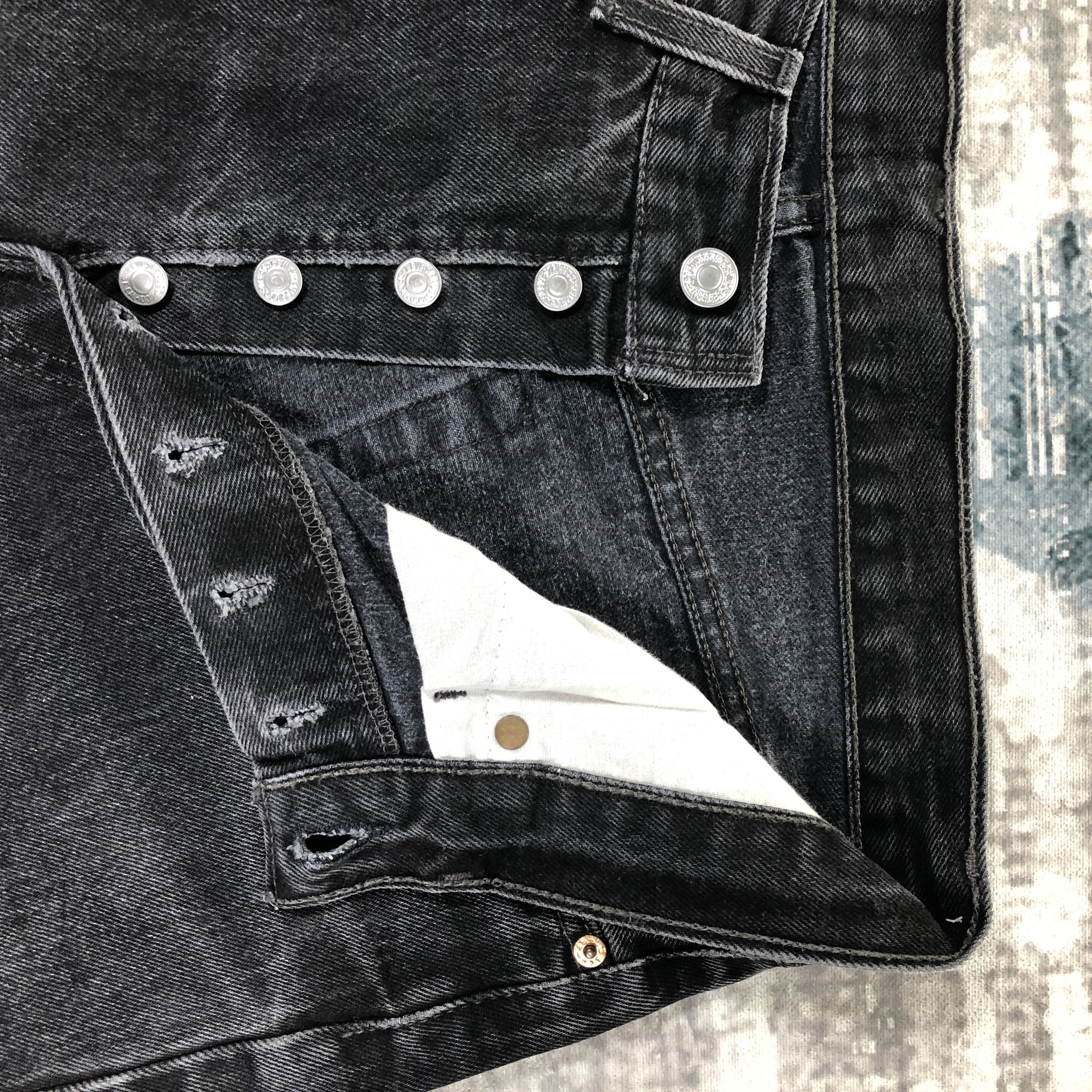Levi's × Vintage Vintage Levis 501 Jeans Black Denim Pants Size 31" - 5 Thumbnail