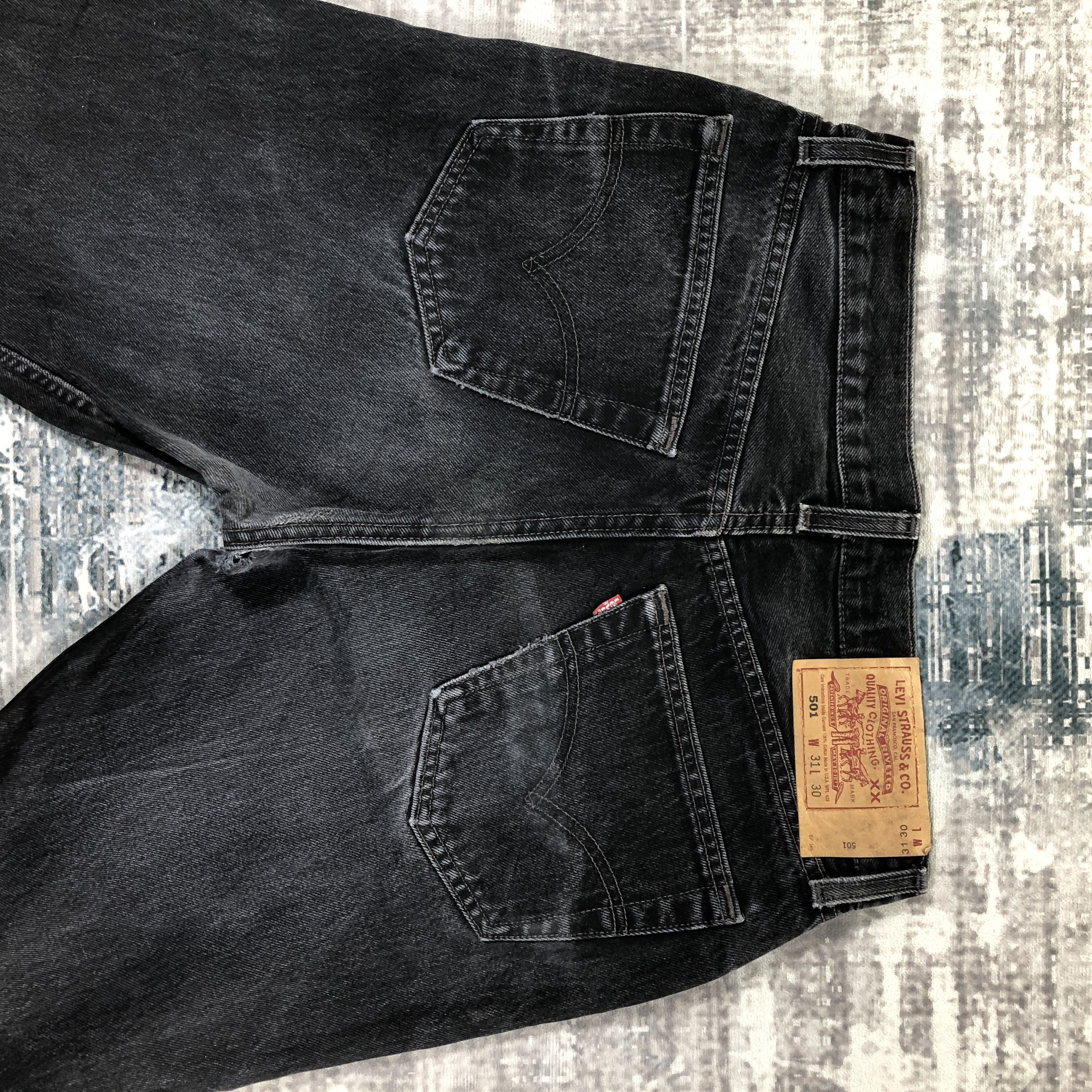 Levi's × Vintage Vintage Levis 501 Jeans Black Denim Pants Size 31" - 4 Thumbnail