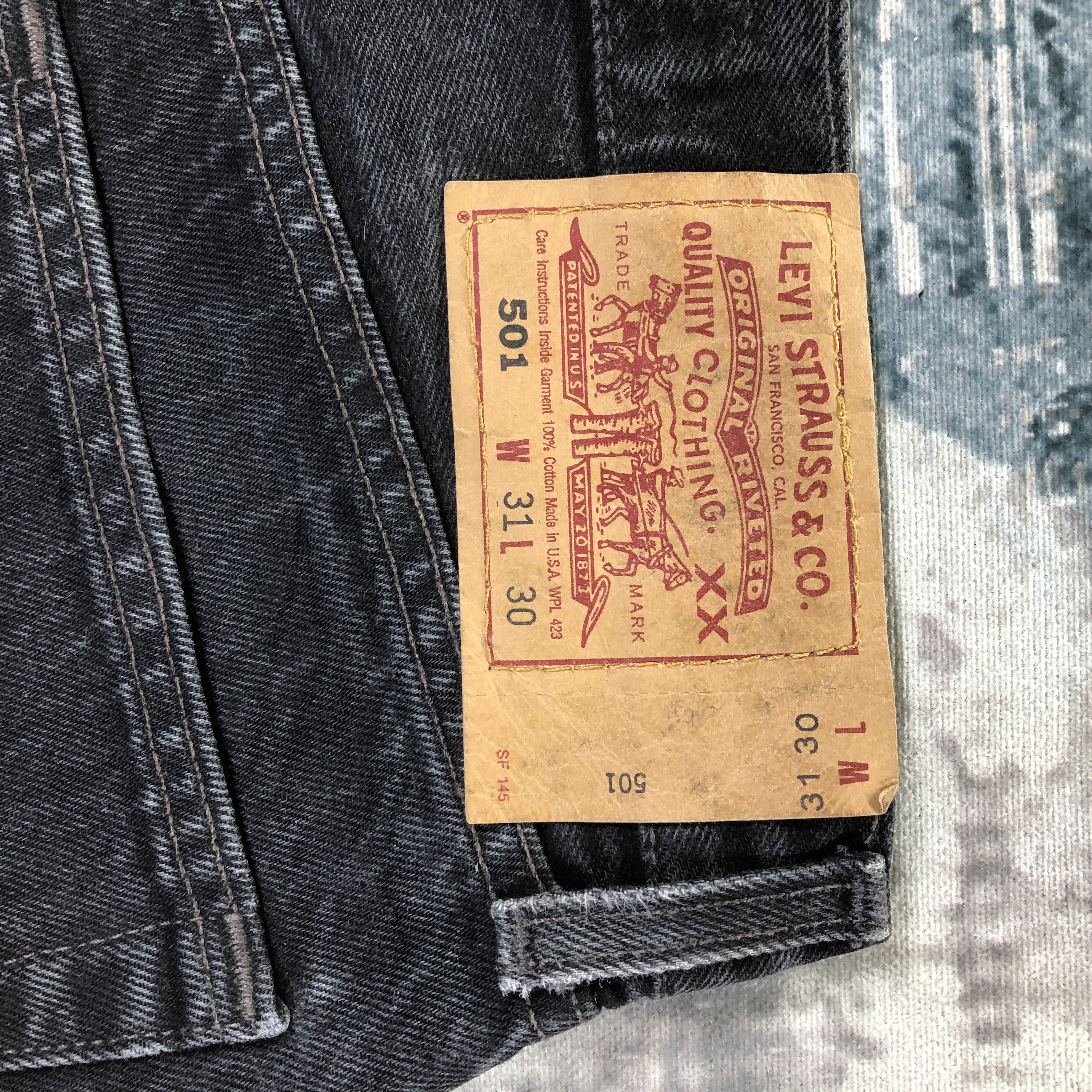 Levi's × Vintage Vintage Levis 501 Jeans Black Denim Pants Size 31" - 9 Thumbnail