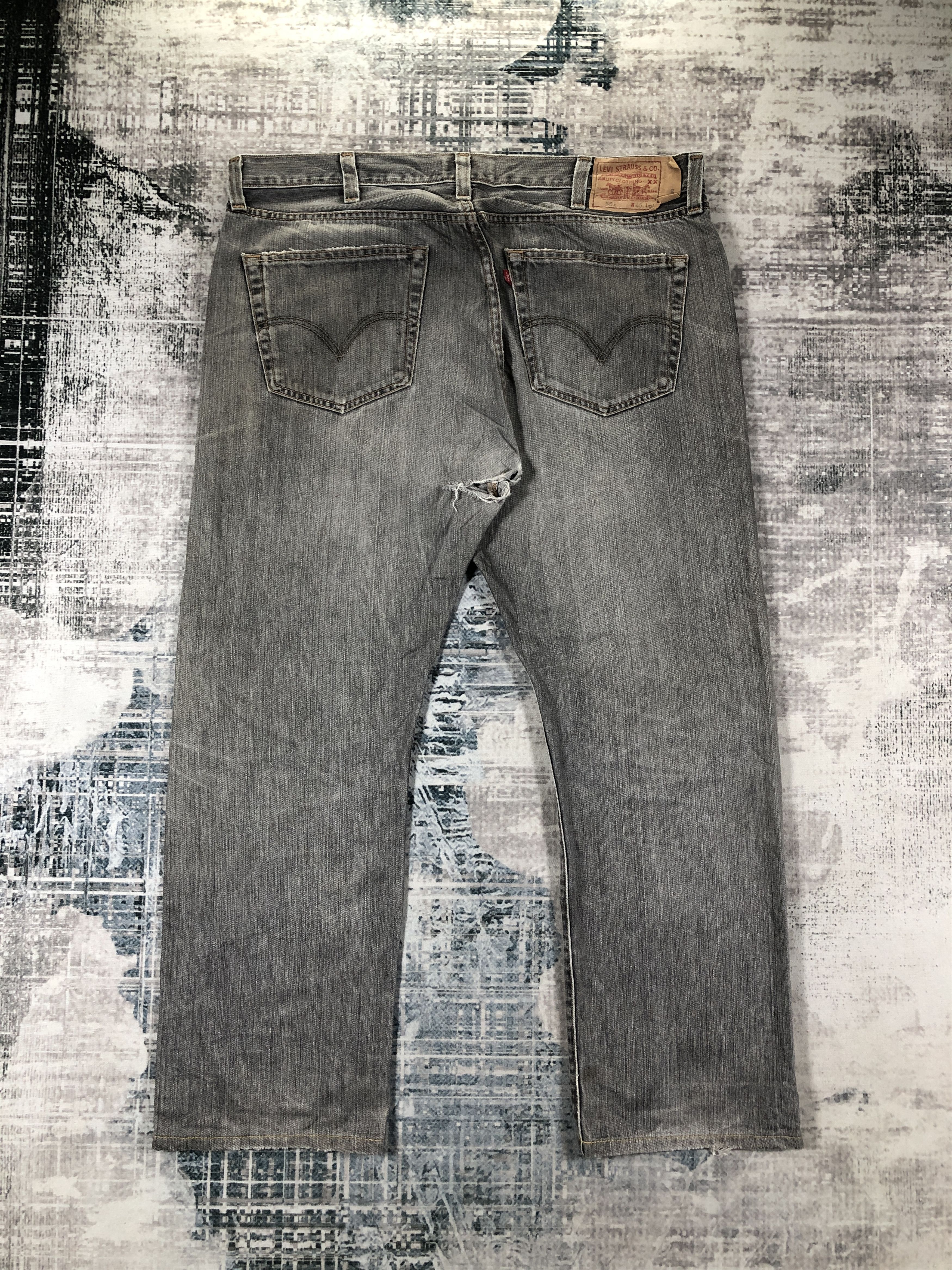 Levi's × Vintage Vintage Levis 501 Jeans Faded Black Denim Size US 41 - 2 Thumbnail