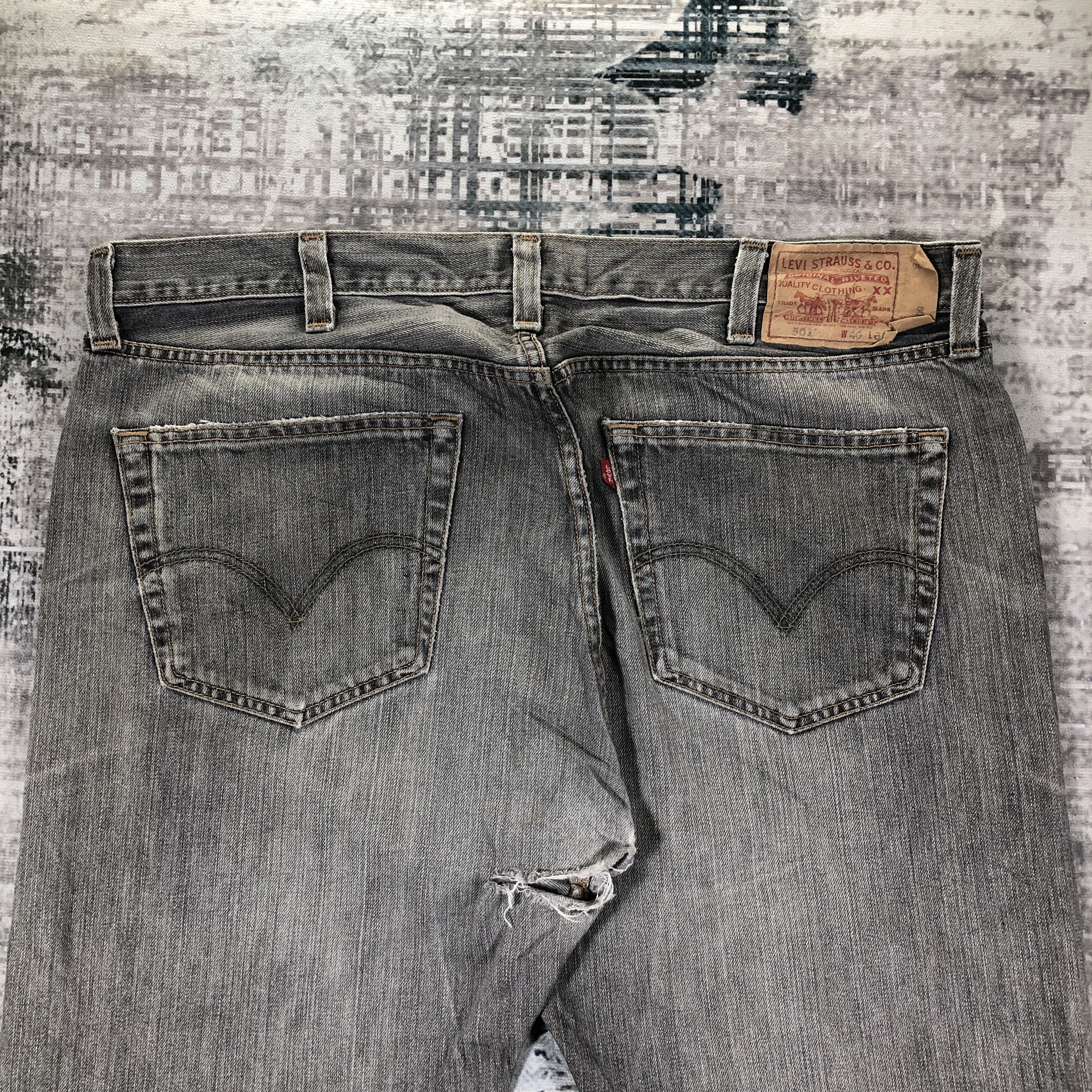Levi's × Vintage Vintage Levis 501 Jeans Faded Black Denim Size US 41 - 4 Thumbnail