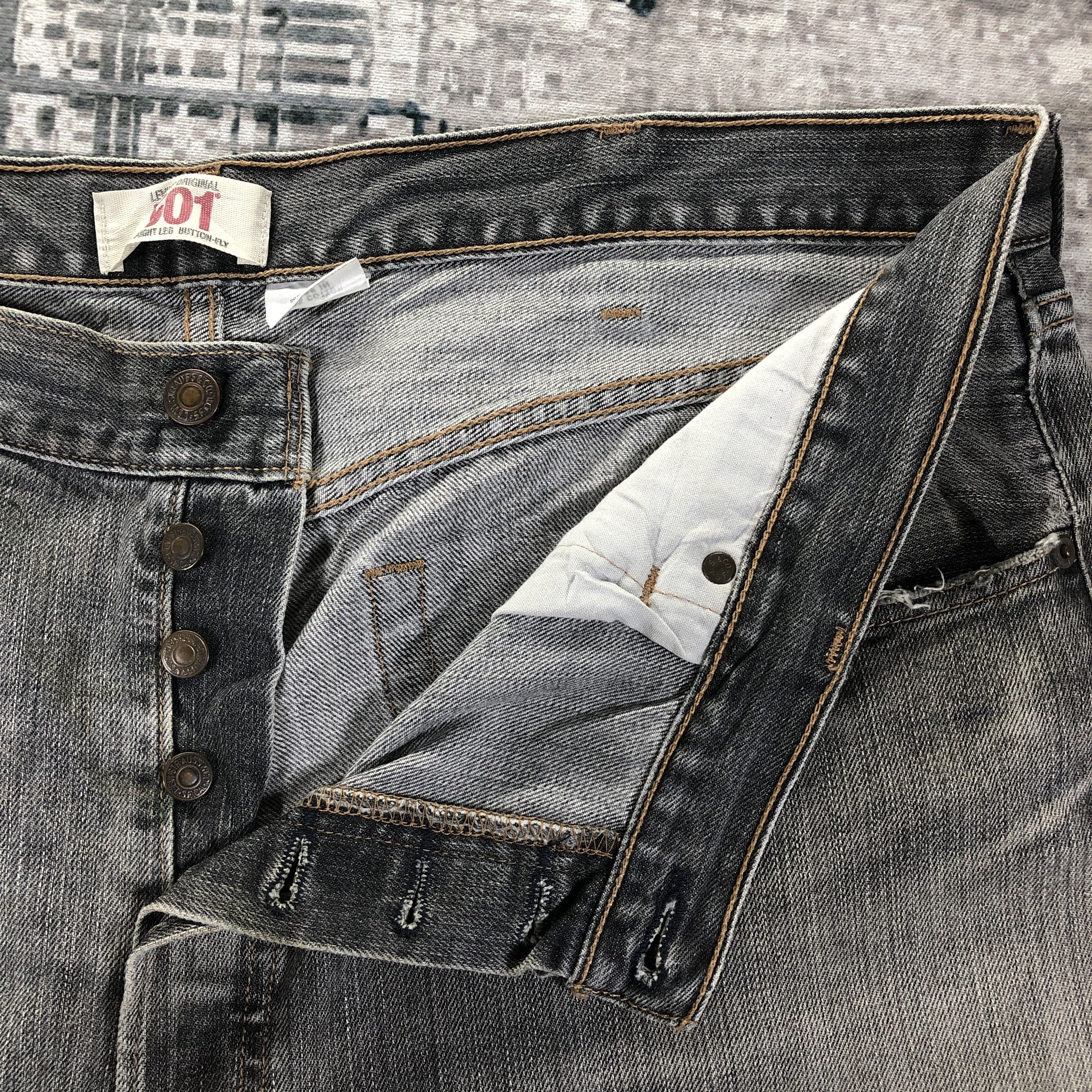 Levi's × Vintage Vintage Levis 501 Jeans Faded Black Denim Size US 41 - 5 Thumbnail