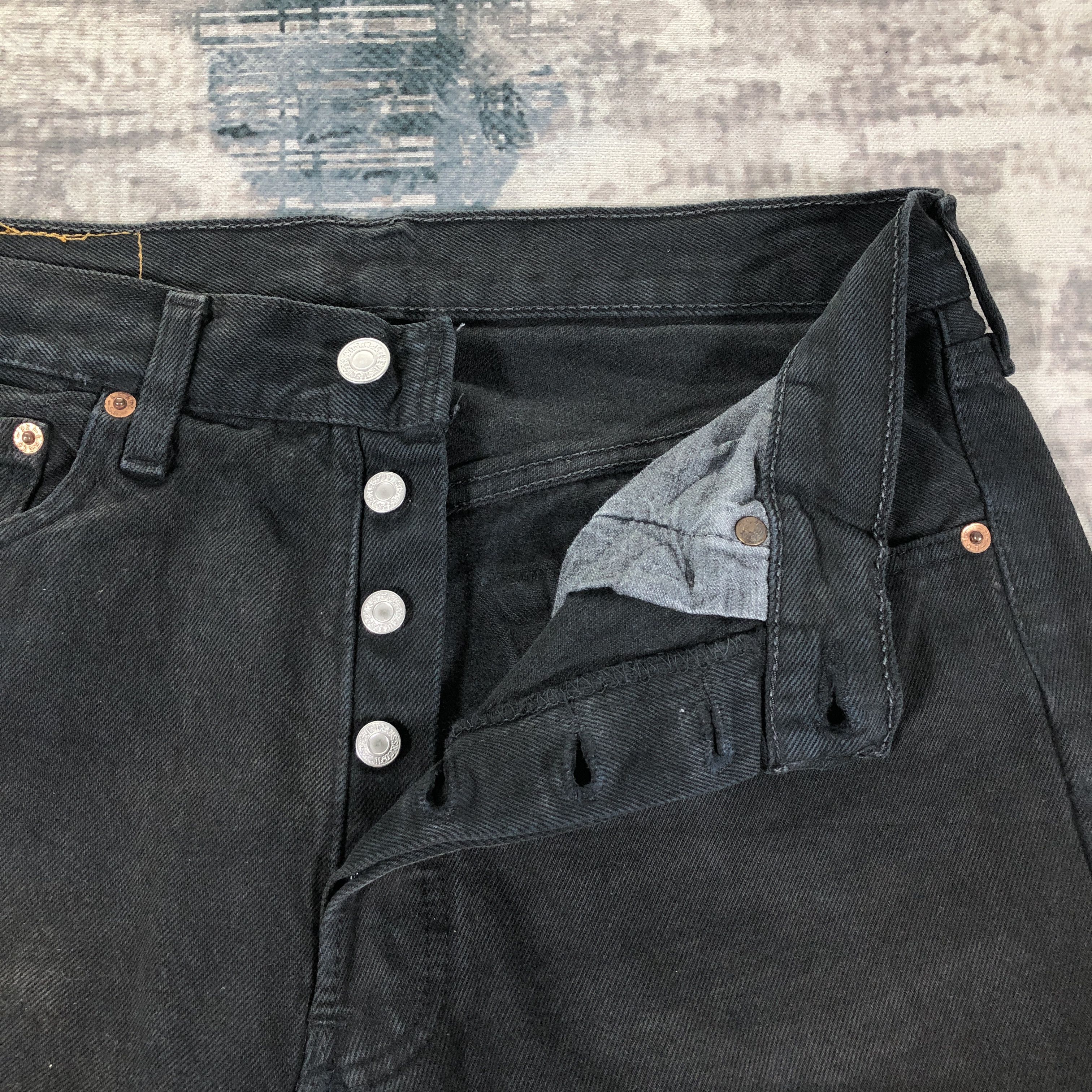 Levi's × Vintage Vintage Levis 501 Jeans Black Denim Size US 30 / EU 46 - 4 Thumbnail