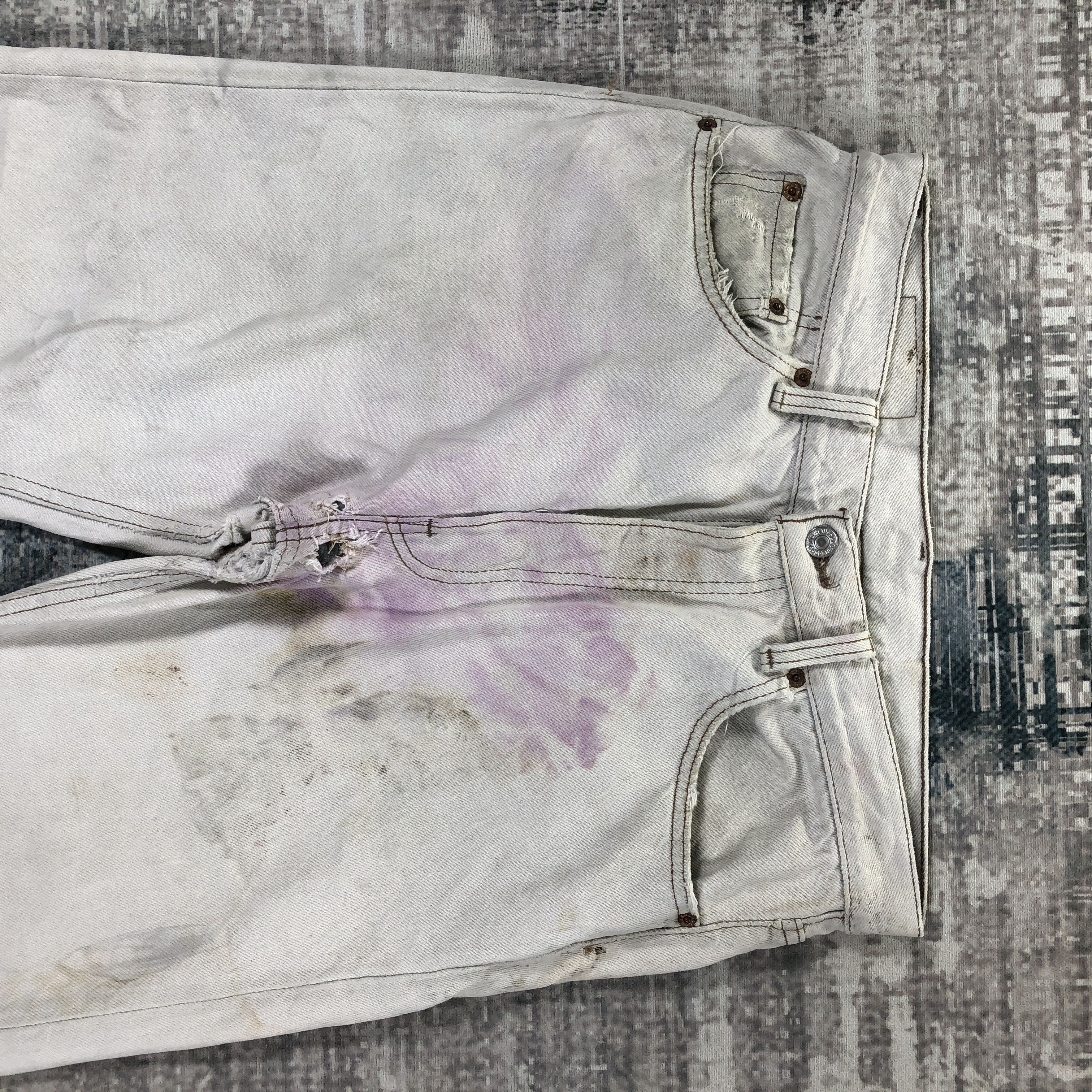 Levi's × Vintage Vintage Levis 501 White Dirty Wash Size US 32 / EU 48 - 3 Thumbnail