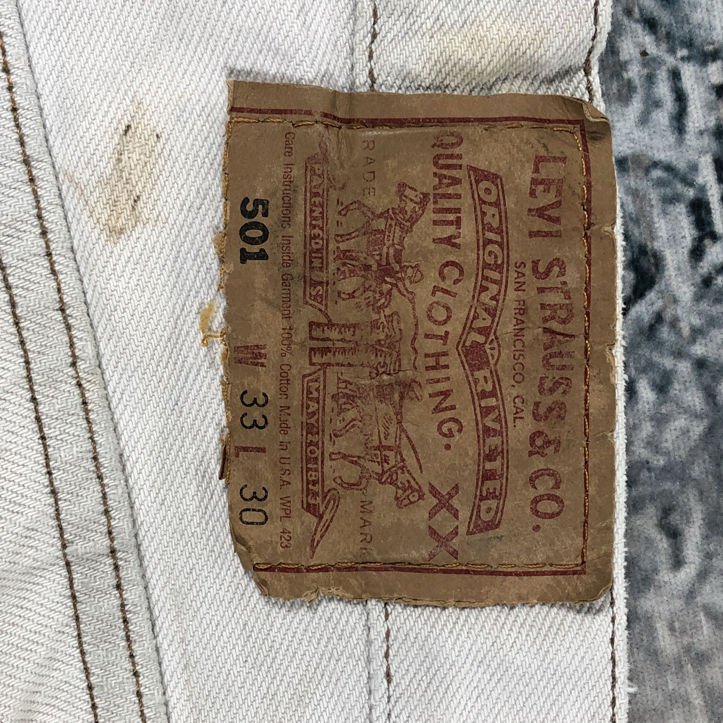 Levi's × Vintage Vintage Levis 501 White Dirty Wash Size US 32 / EU 48 - 13 Thumbnail