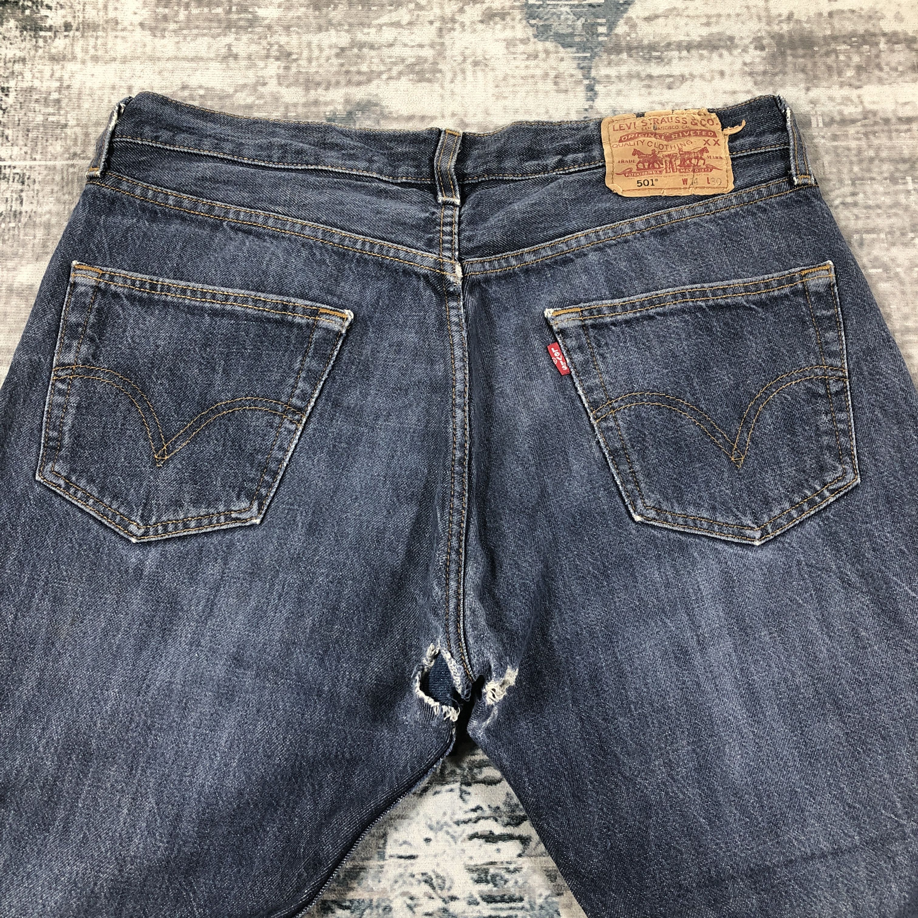 Levi's × Vintage Vintage Levis 501 Jeans Rusty Wash Denim Size US 34 / EU 50 - 4 Thumbnail