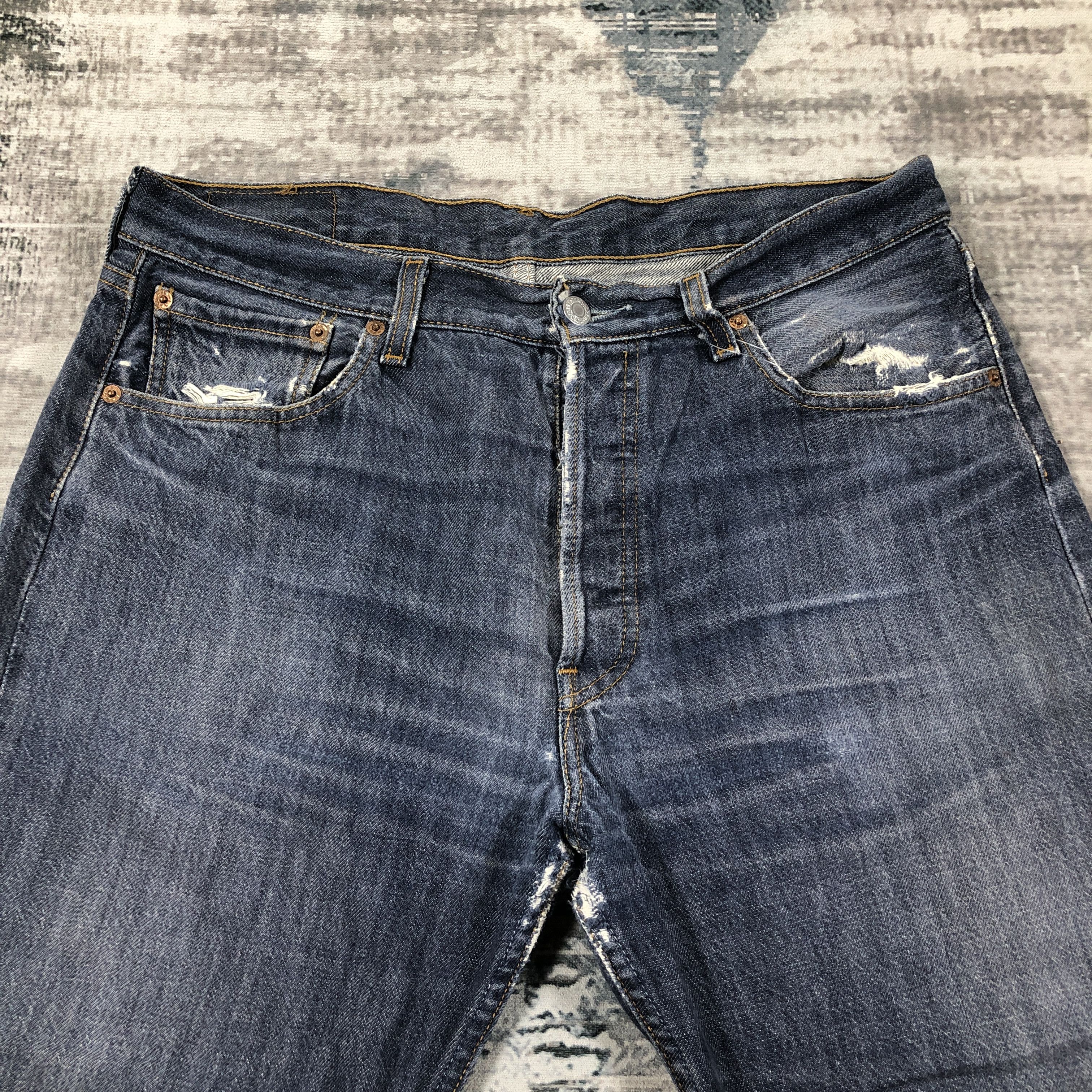 Levi's × Vintage Vintage Levis 501 Jeans Rusty Wash Denim Size US 34 / EU 50 - 3 Thumbnail