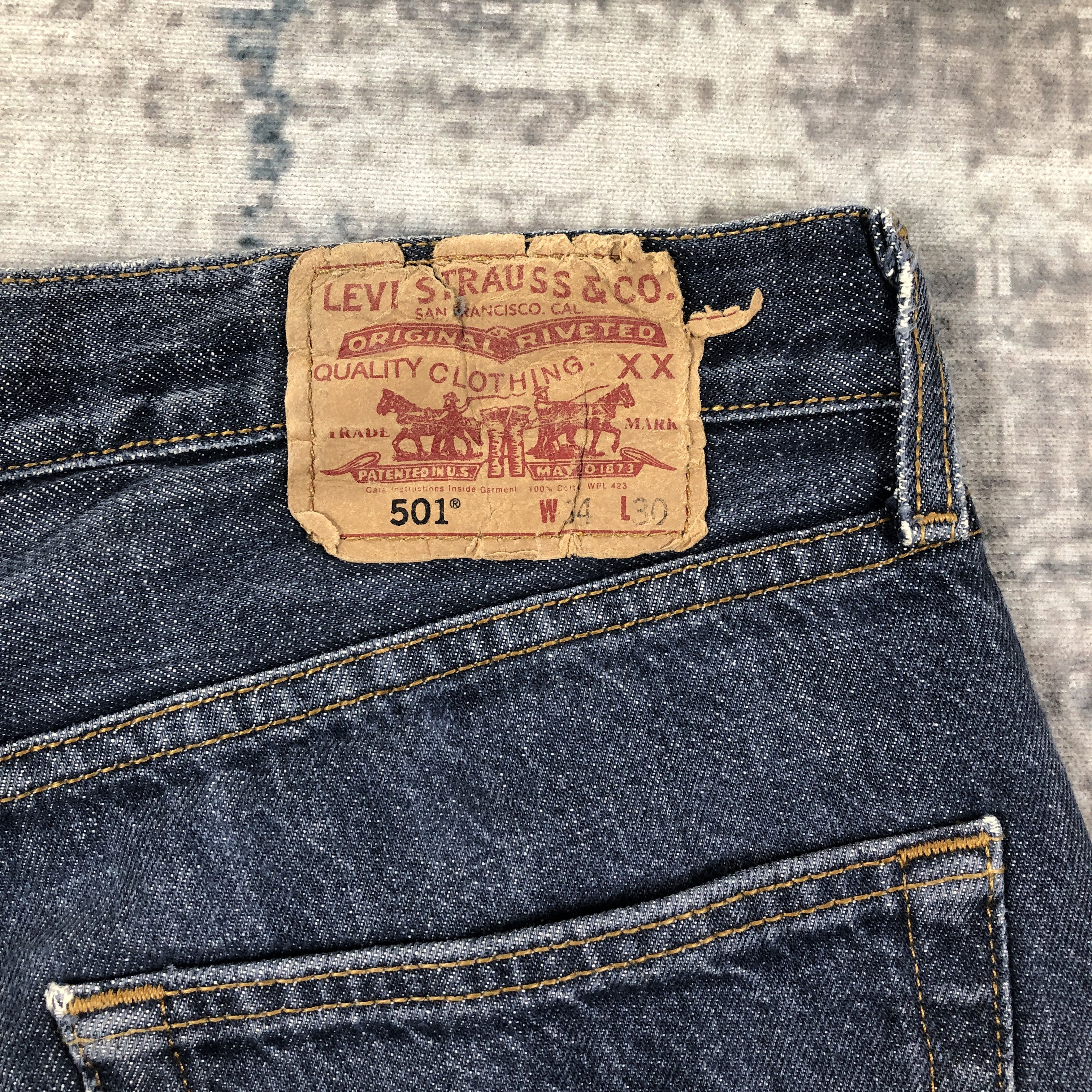 Levi's × Vintage Vintage Levis 501 Jeans Rusty Wash Denim Size US 34 / EU 50 - 14 Thumbnail