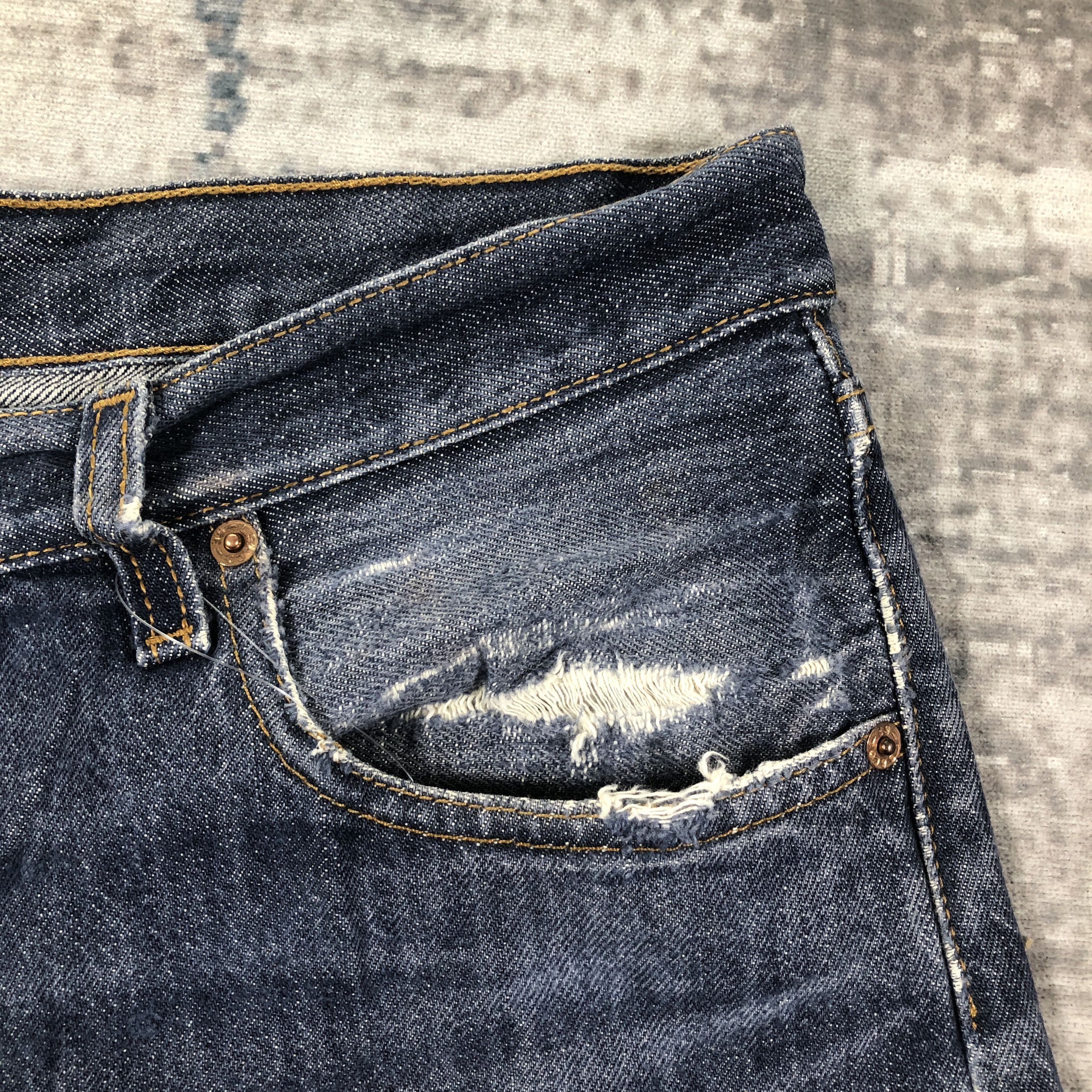 Levi's × Vintage Vintage Levis 501 Jeans Rusty Wash Denim Size US 34 / EU 50 - 6 Thumbnail