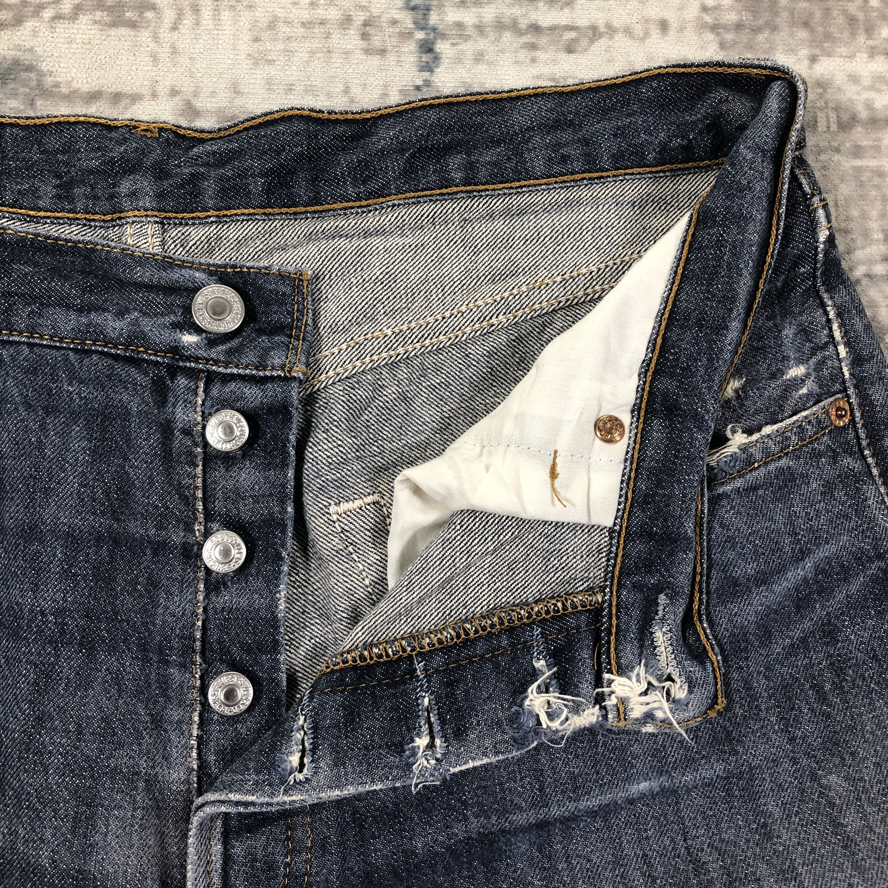 Levi's × Vintage Vintage Levis 501 Jeans Rusty Wash Denim Size US 34 / EU 50 - 5 Thumbnail