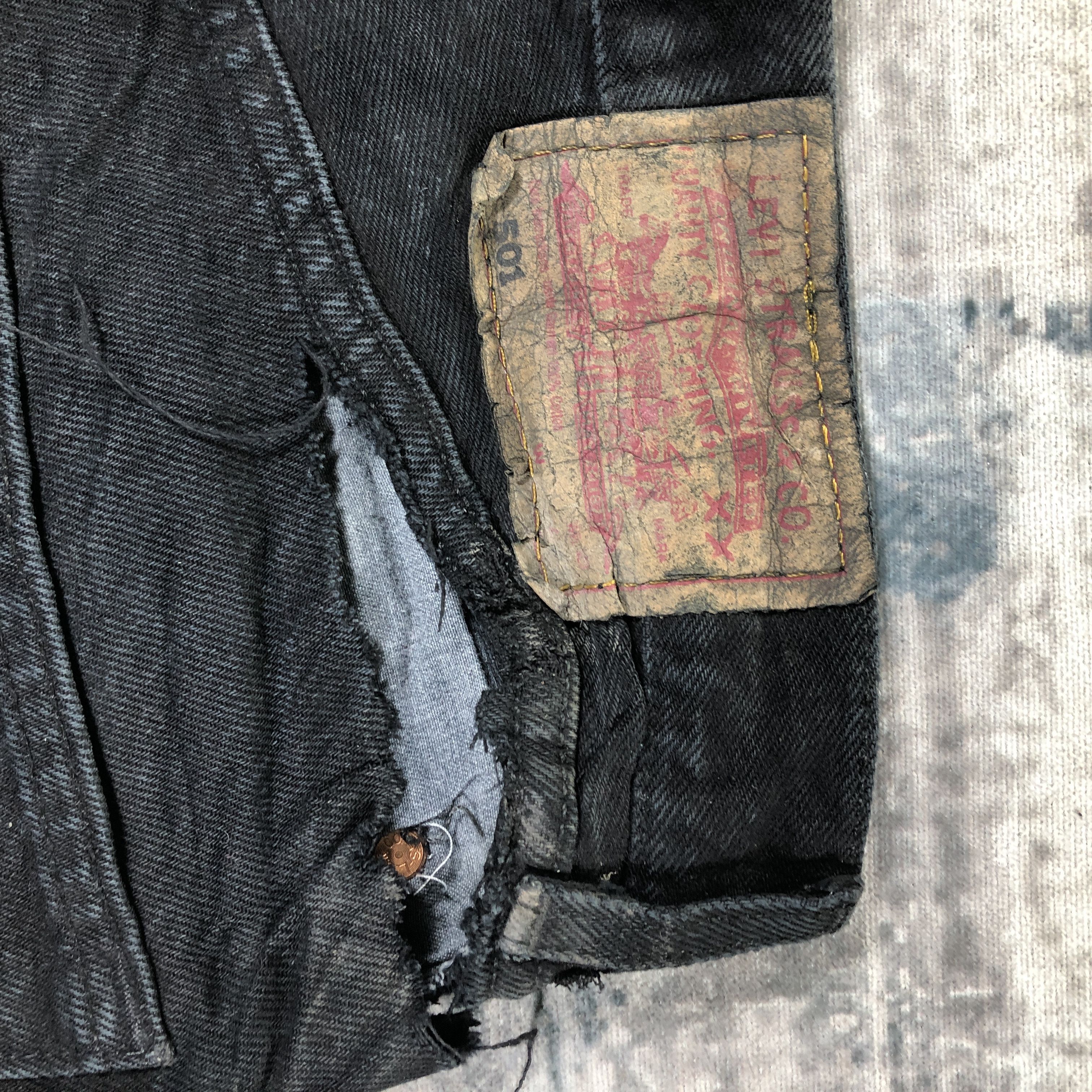 Levi's × Vintage Vintage Levis 501 Jeans Black Denim Pants Size US 30 / EU 46 - 10 Thumbnail