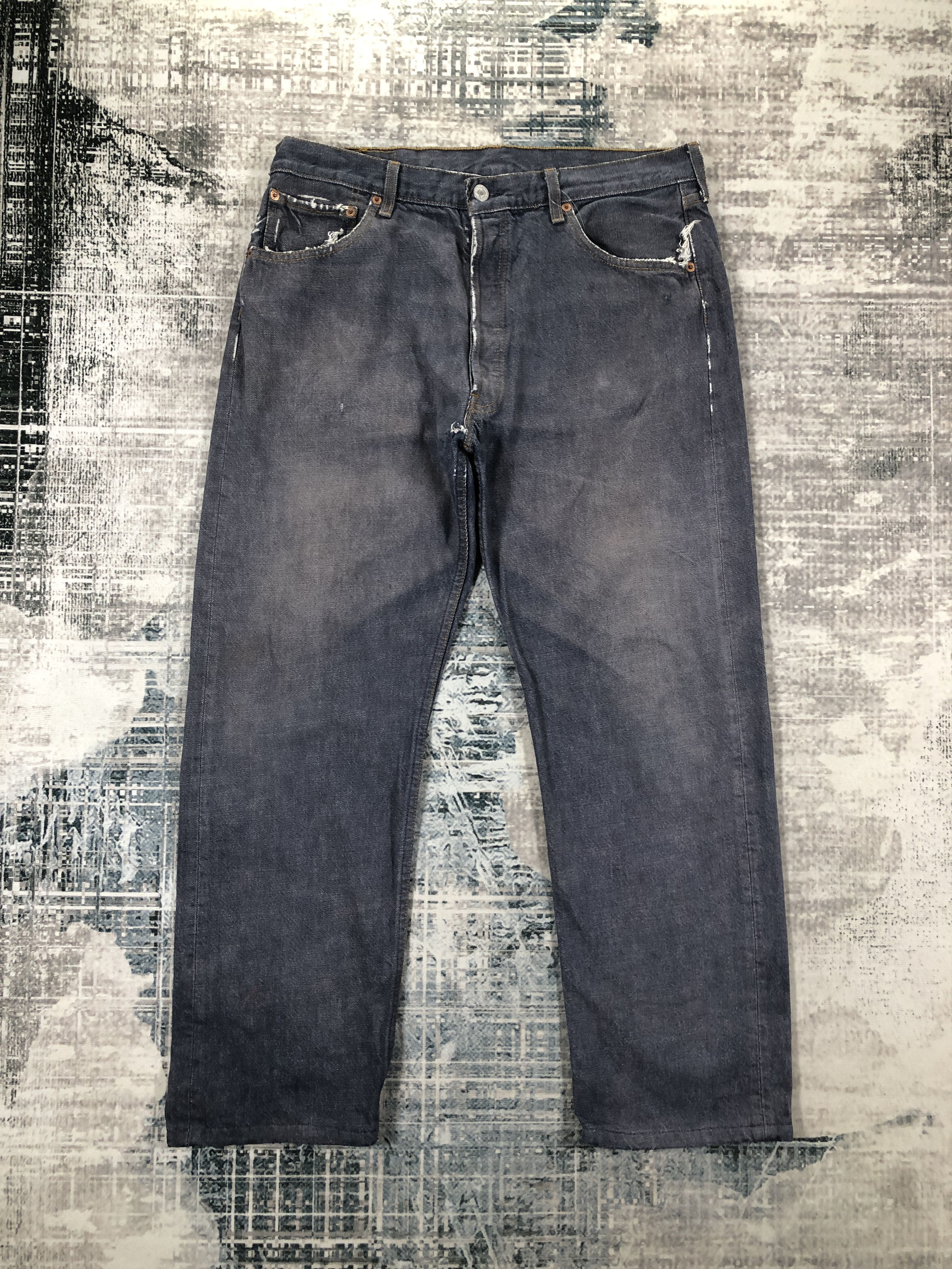 Levi's × Vintage Vintage Levis 501 Jeans Faded Black Size US 34 / EU 50 - 1 Thumbnail