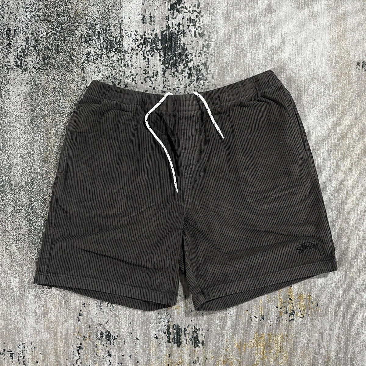 image of Stussy Corduroy Shorts - Wide Wale 34" in Charcoal, Men's