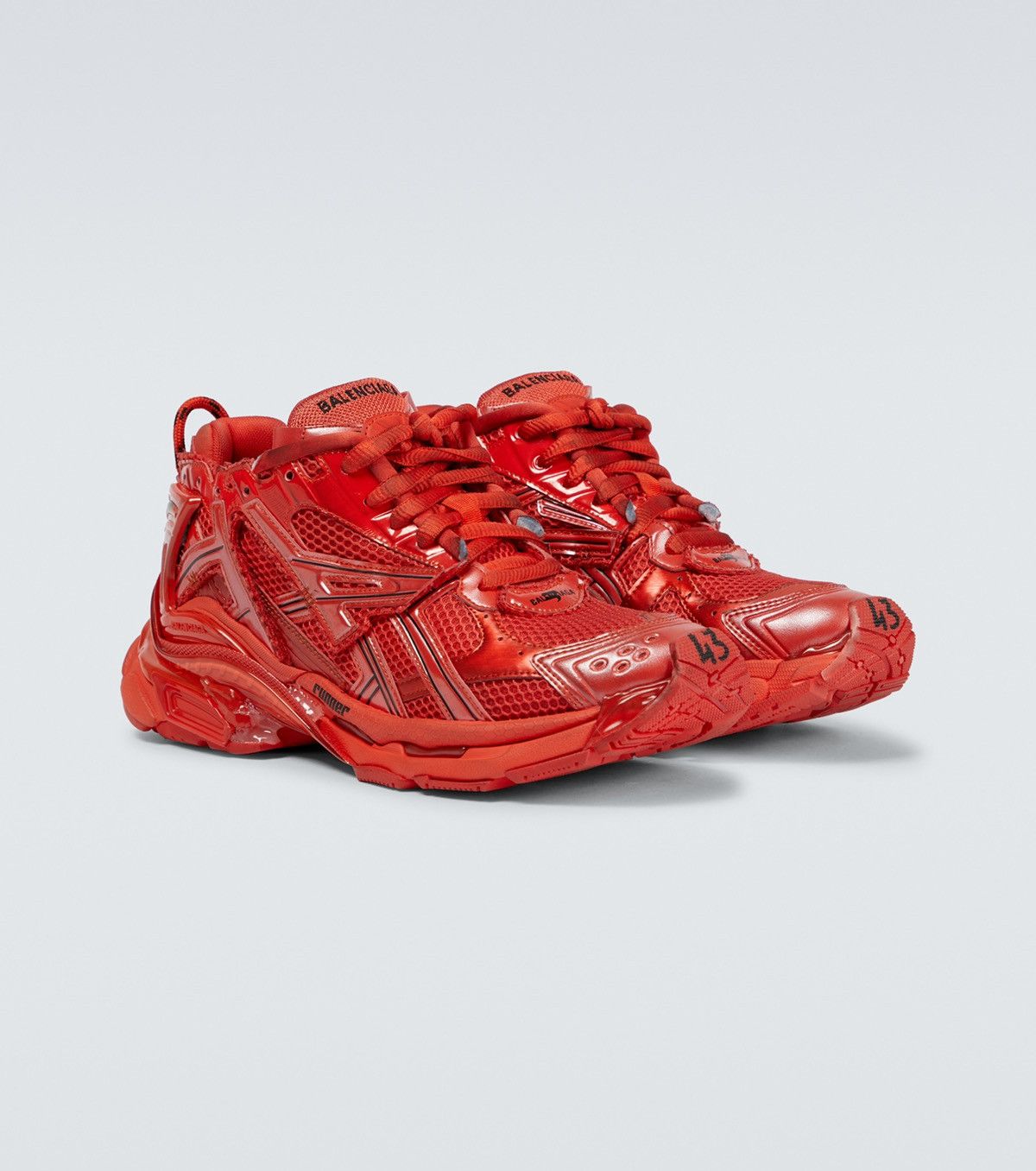 o1s1rm0823 Caged Mesh Runner Sneakers in Red