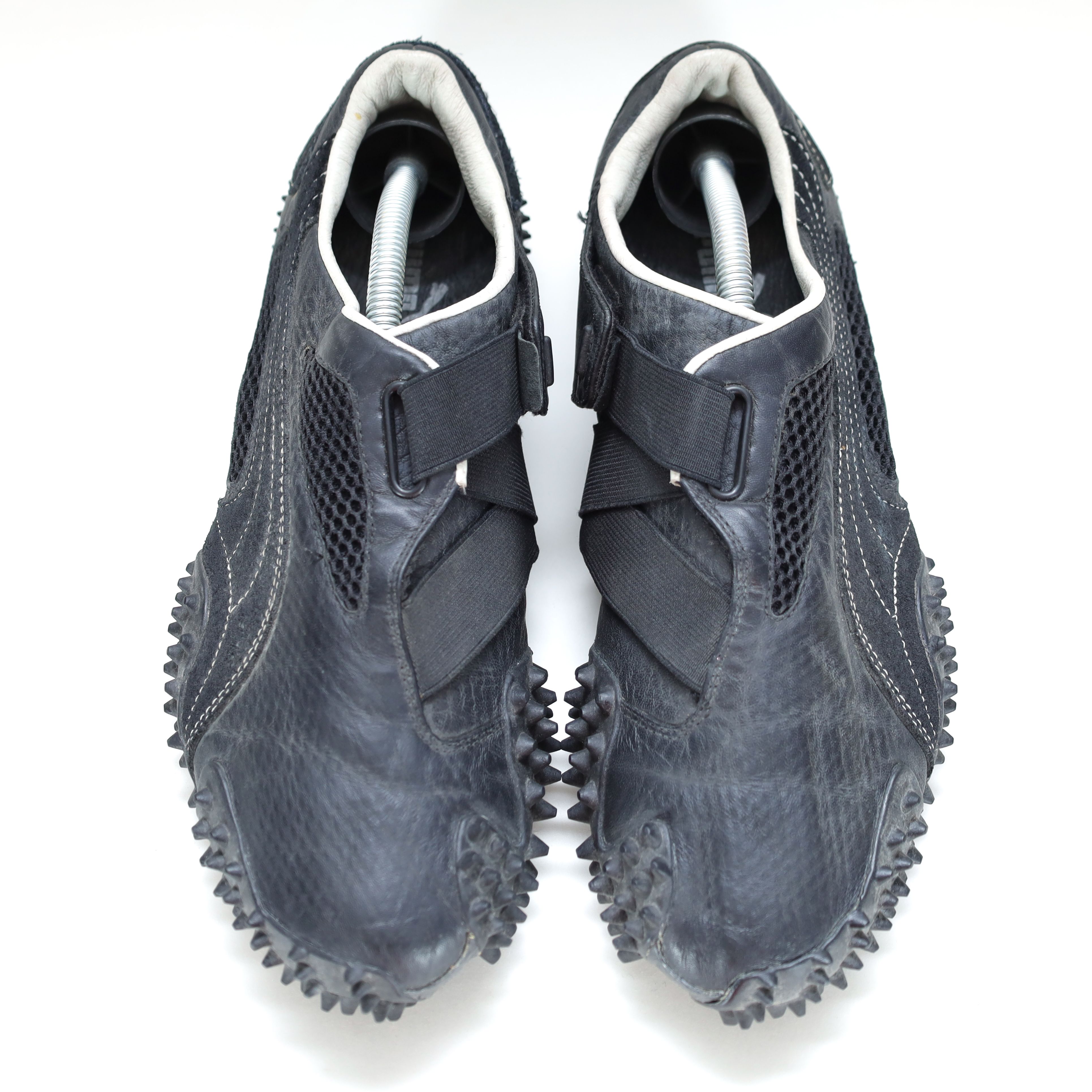 Pre-owned Puma X Vintage Puma Mostro Black Leather Bubble Sole Trainers Shoes