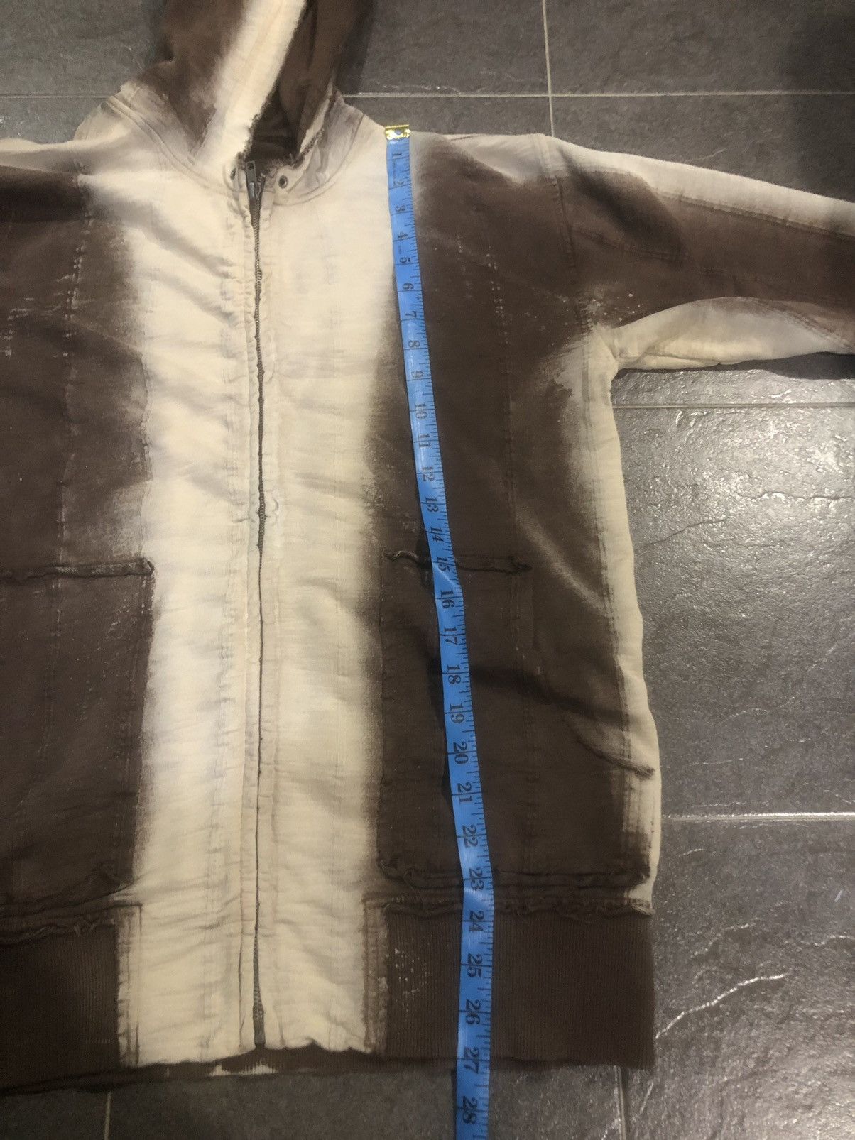 Japanese Brand Patina Two Tone Distressed Art Zip Up Hoodie Size US L / EU 52-54 / 3 - 18 Thumbnail