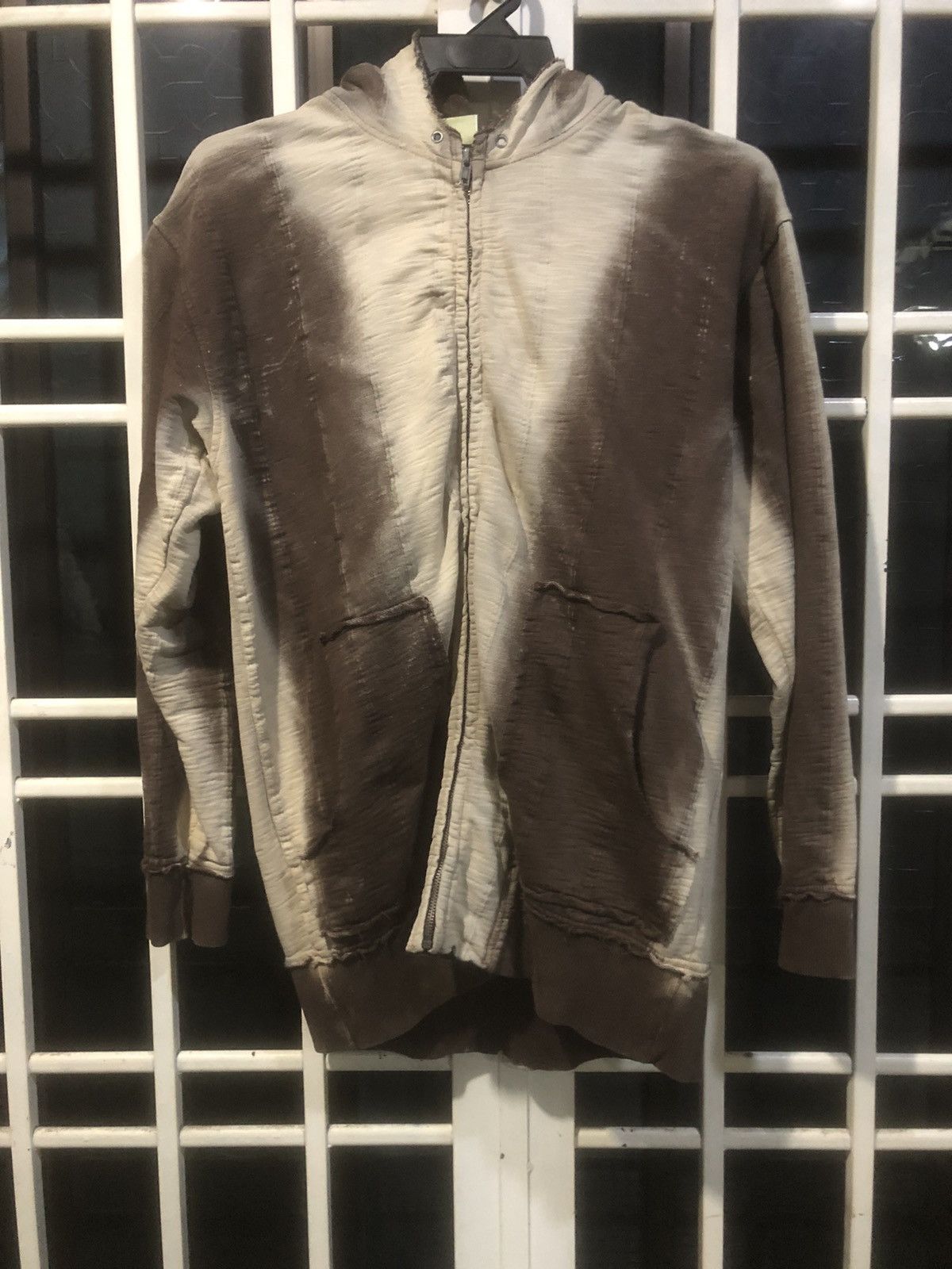 Japanese Brand Patina Two Tone Distressed Art Zip Up Hoodie Size US L / EU 52-54 / 3 - 1 Thumbnail