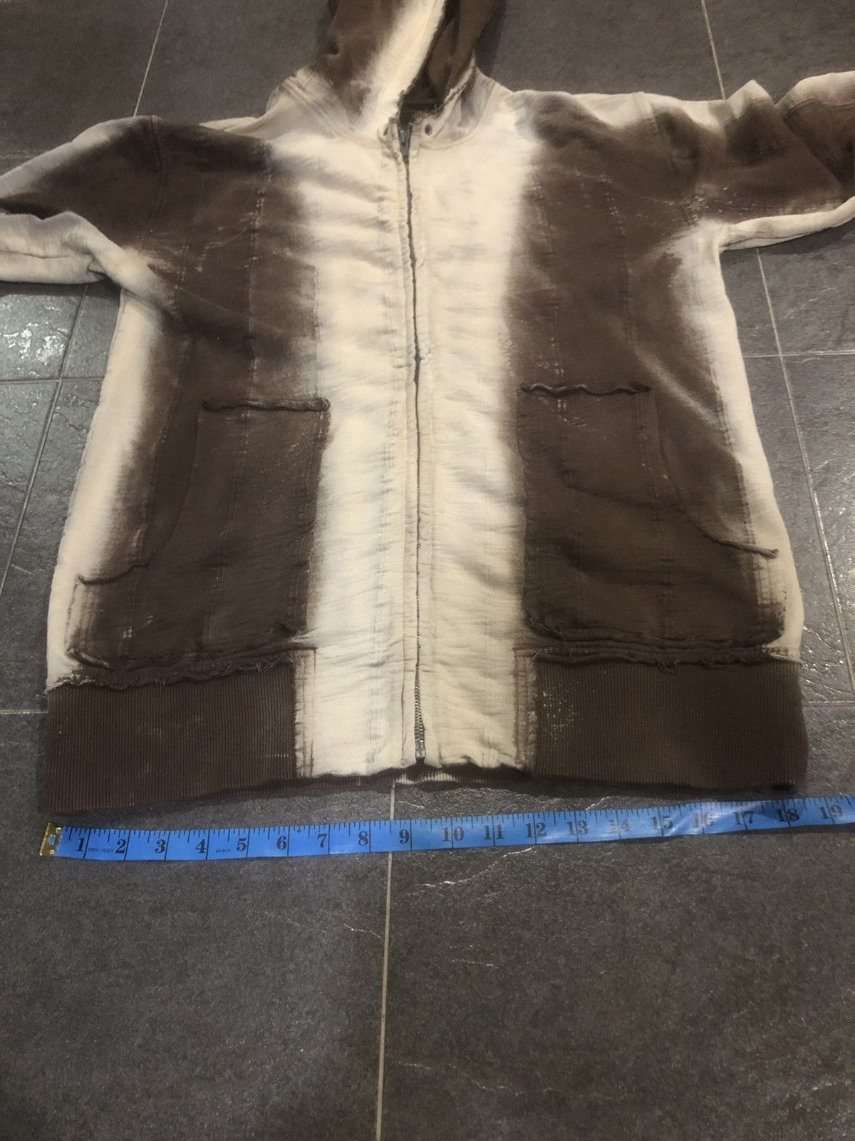 Japanese Brand Patina Two Tone Distressed Art Zip Up Hoodie Size US L / EU 52-54 / 3 - 21 Thumbnail
