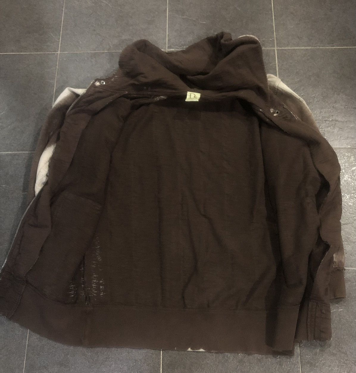 Japanese Brand Patina Two Tone Distressed Art Zip Up Hoodie Size US L / EU 52-54 / 3 - 12 Thumbnail