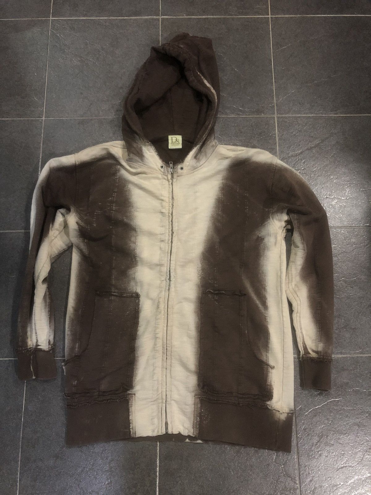 Japanese Brand Patina Two Tone Distressed Art Zip Up Hoodie Size US L / EU 52-54 / 3 - 6 Thumbnail
