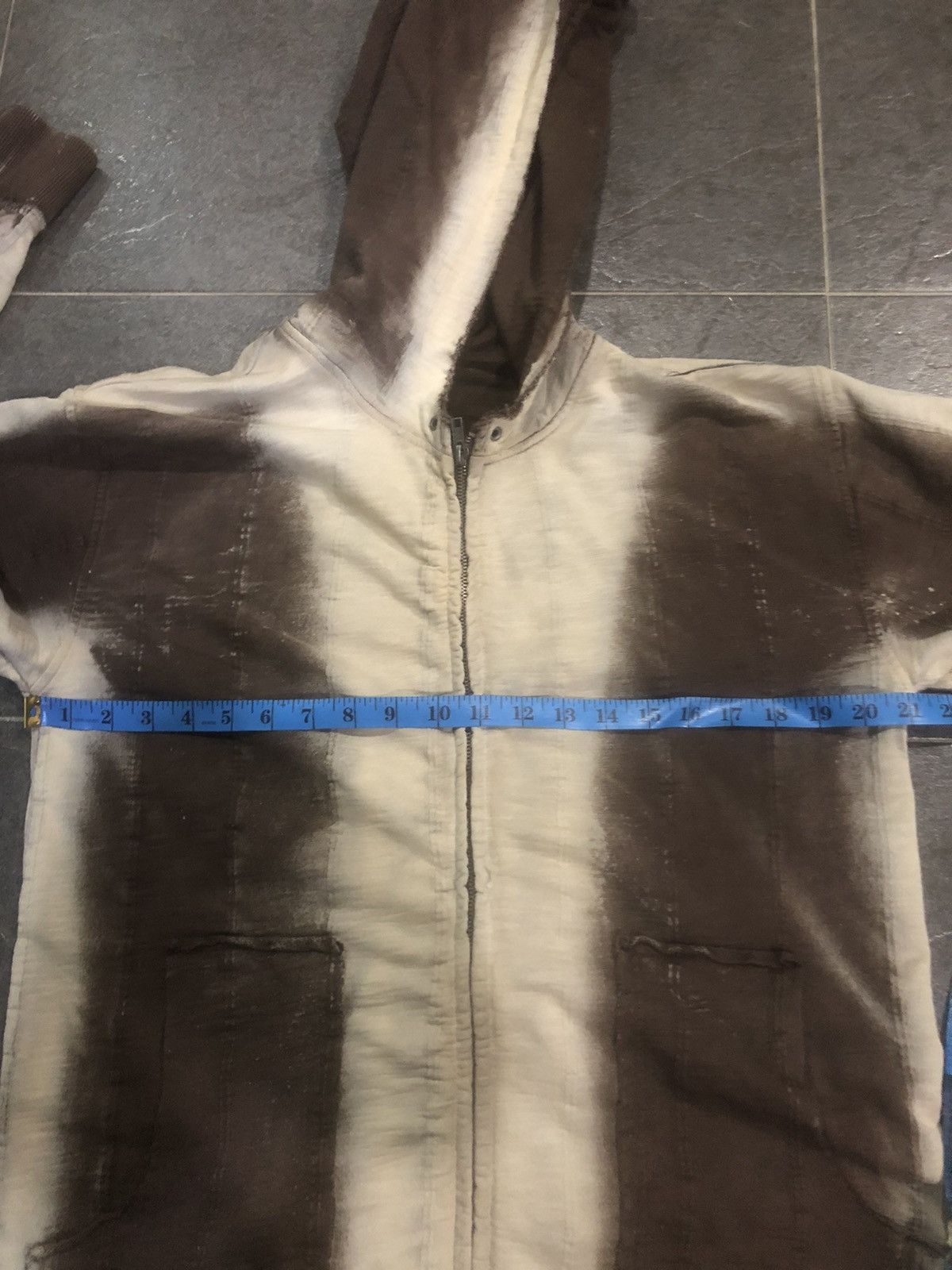 Japanese Brand Patina Two Tone Distressed Art Zip Up Hoodie Size US L / EU 52-54 / 3 - 17 Thumbnail