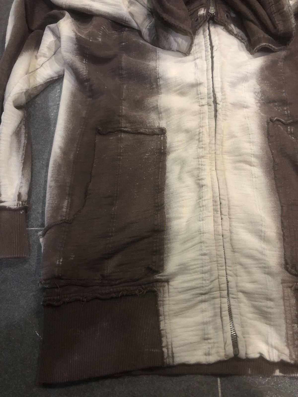 Japanese Brand Patina Two Tone Distressed Art Zip Up Hoodie Size US L / EU 52-54 / 3 - 10 Thumbnail