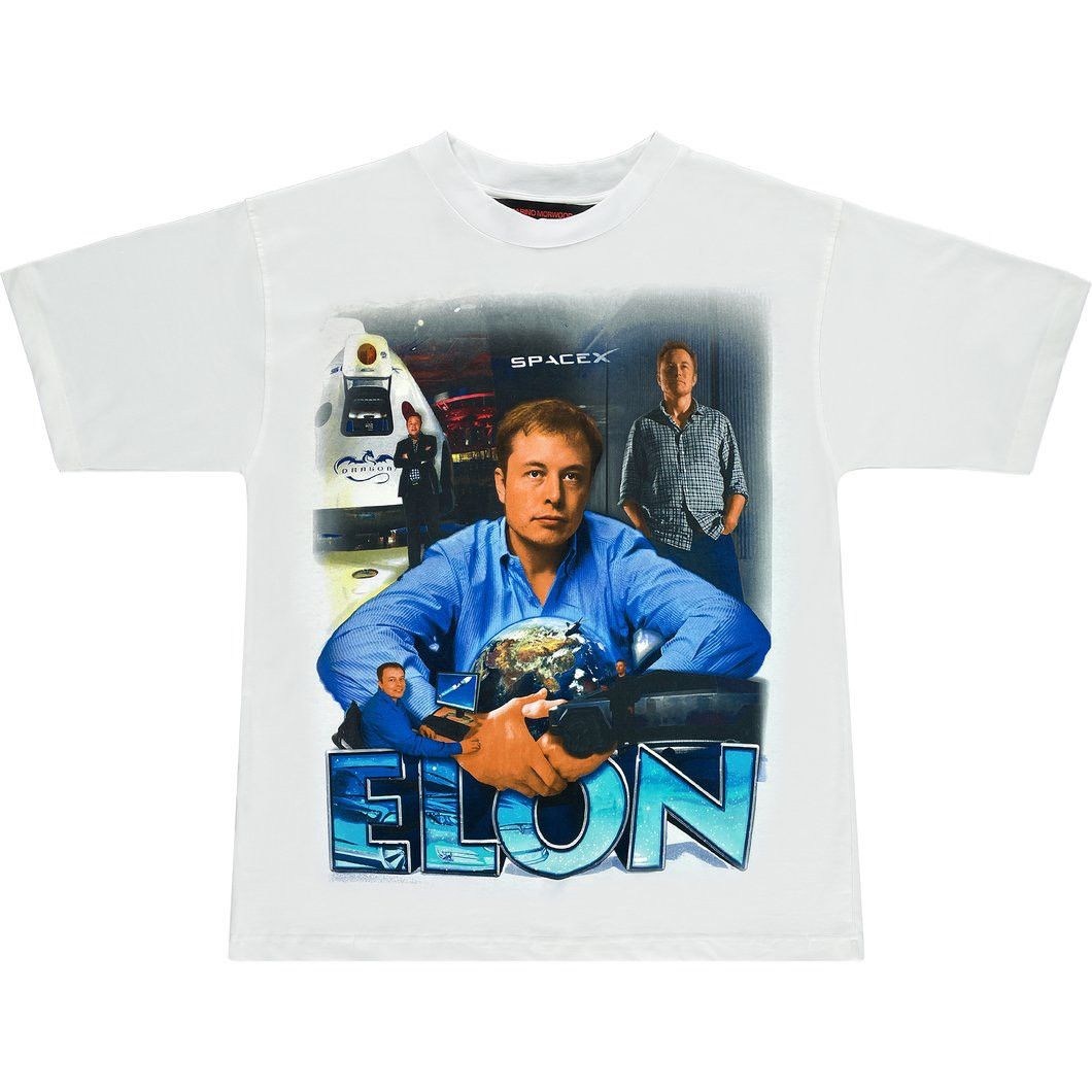Marino Morwood Marino Morwood Elon Musk White Tee Size US L / EU 52-54 / 3 - 2 Thumbnail