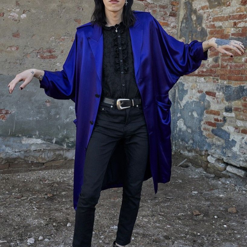 Saint Laurent Paris Saint Laurent Satin Overcoat Size US M / EU 48-50 / 2 - 2 Thumbnail
