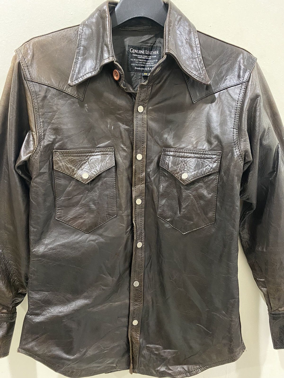 Japanese Brand 🔥Vintage🔥 BBH Leather Shirts Size US M / EU 48-50 / 2 - 3 Thumbnail