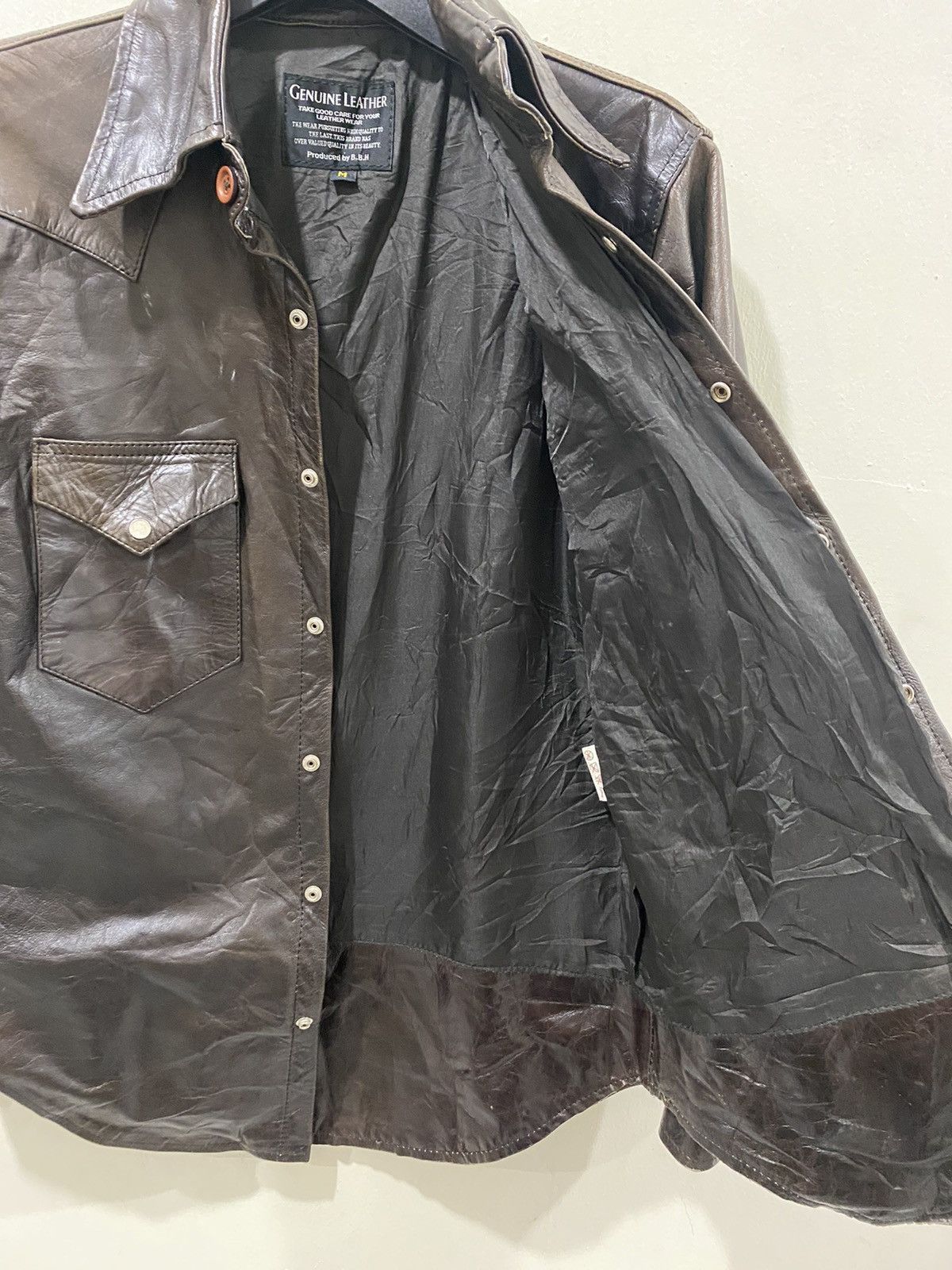 Japanese Brand 🔥Vintage🔥 BBH Leather Shirts Size US M / EU 48-50 / 2 - 10 Thumbnail