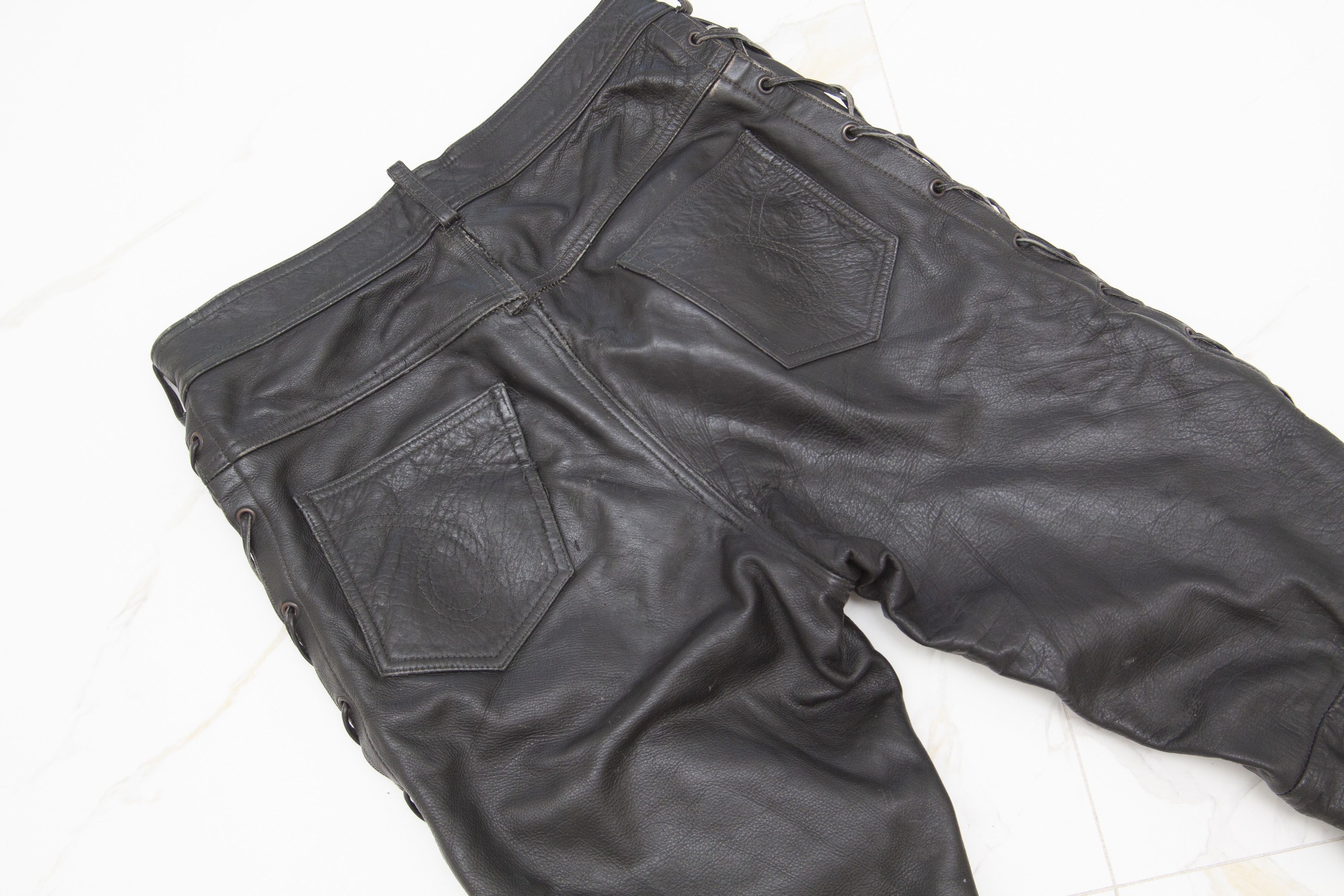 Leather × Vintage Vintage Leather Bondage Cowboy Pants Moto Trousers Y2K Size US 32 / EU 48 - 9 Thumbnail