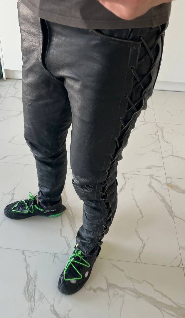 Leather × Vintage Vintage Leather Bondage Cowboy Pants Moto Trousers Y2K Size US 32 / EU 48 - 16 Thumbnail