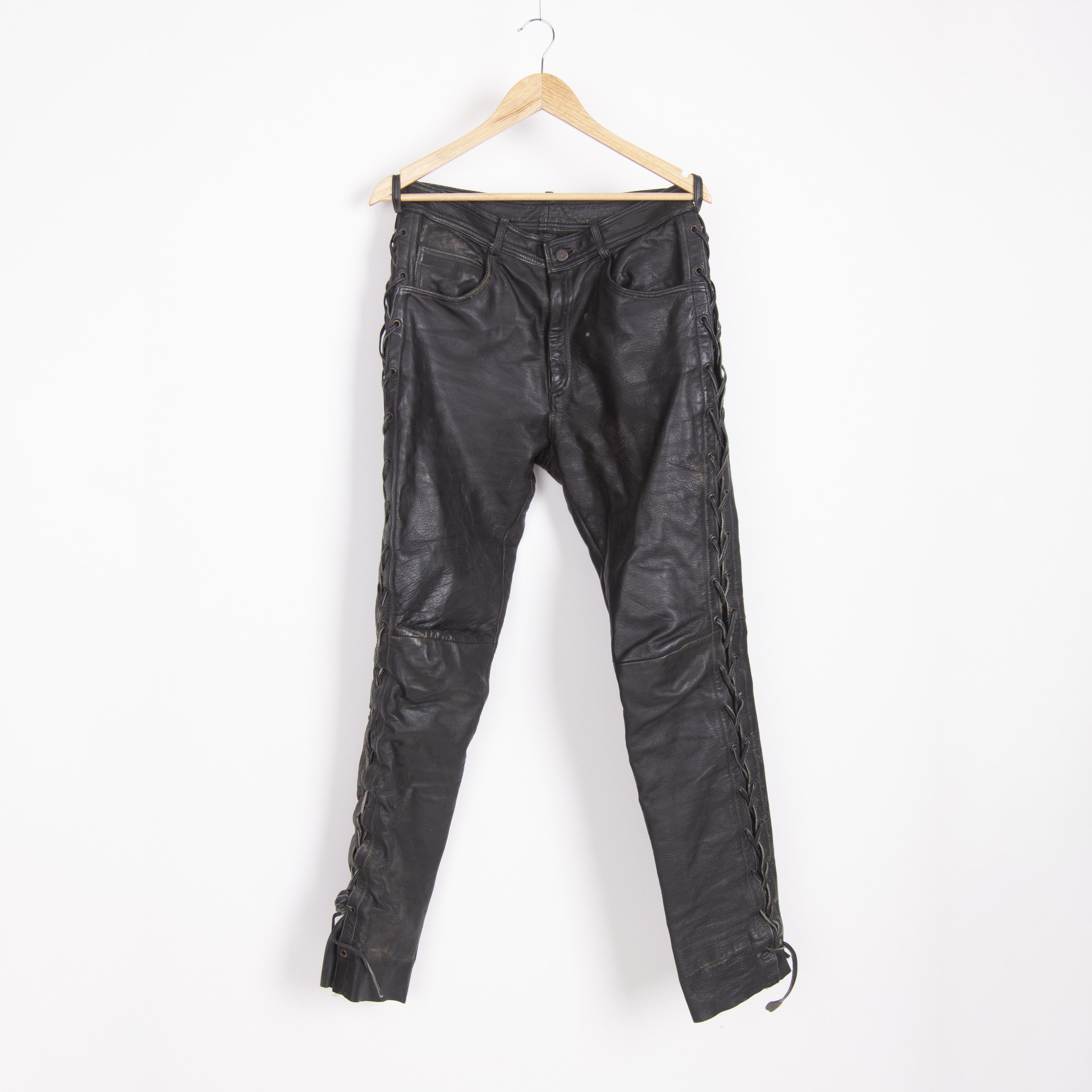 Leather × Vintage Vintage Leather Bondage Cowboy Pants Moto Trousers Y2K Size US 32 / EU 48 - 10 Thumbnail