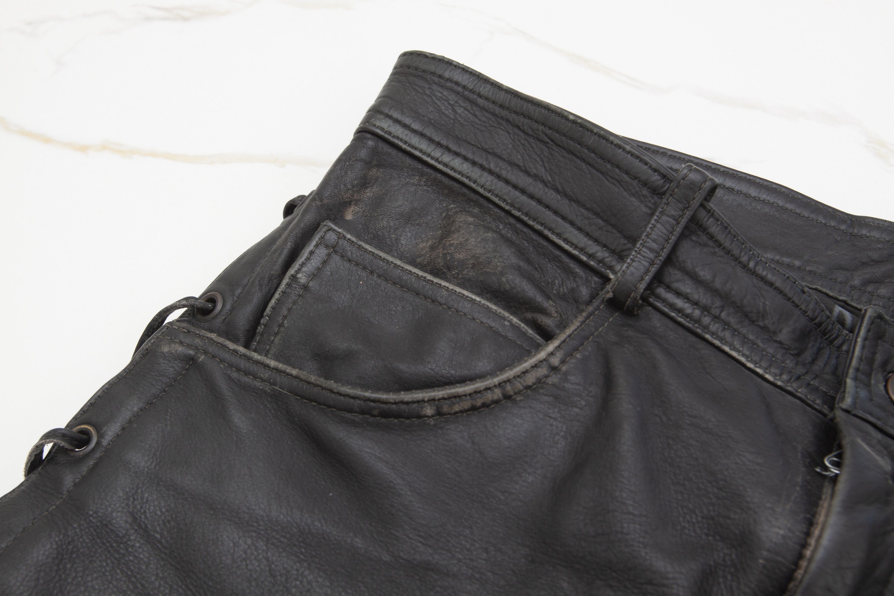 Leather × Vintage Vintage Leather Bondage Cowboy Pants Moto Trousers Y2K Size US 32 / EU 48 - 7 Thumbnail