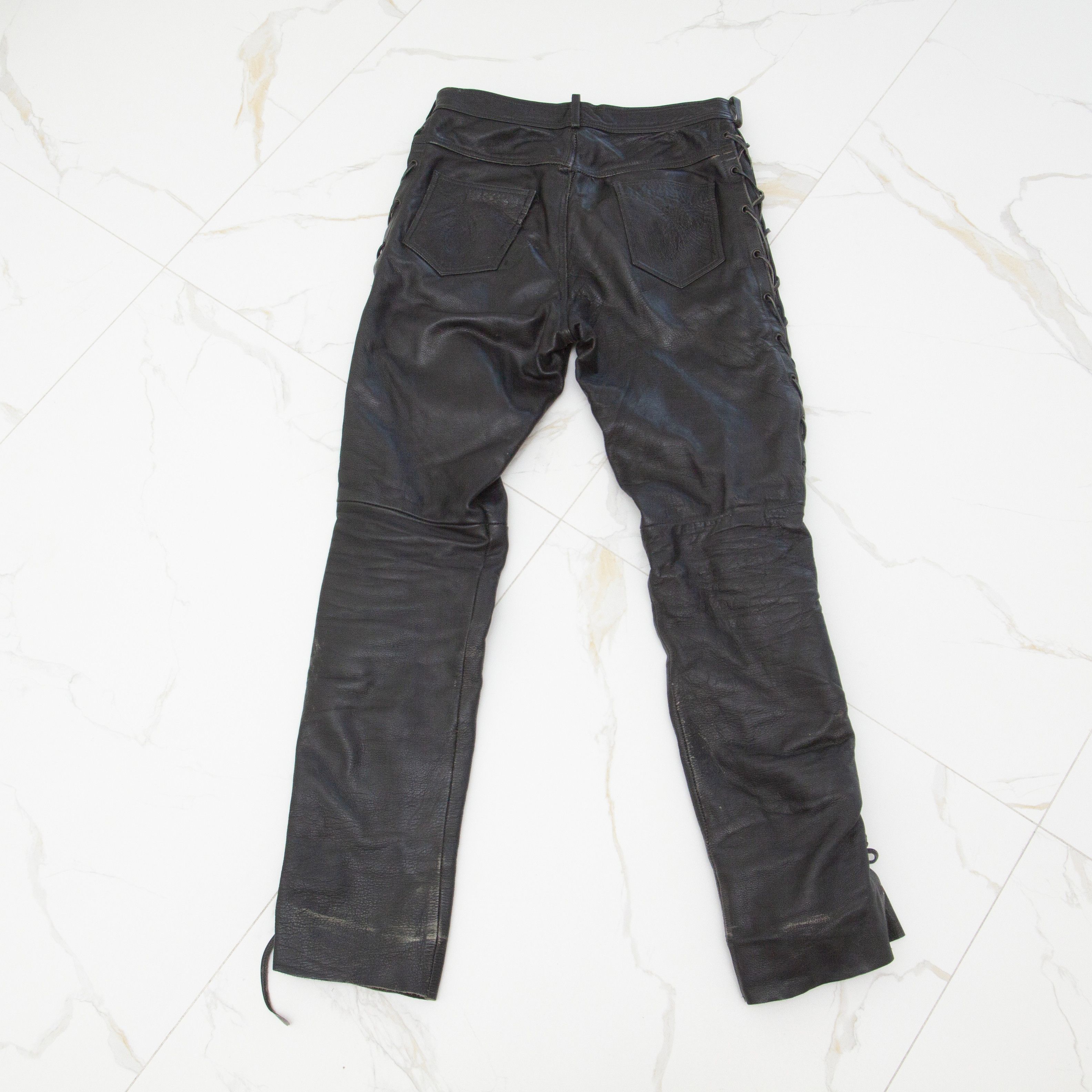 Leather × Vintage Vintage Leather Bondage Cowboy Pants Moto Trousers Y2K Size US 32 / EU 48 - 8 Thumbnail