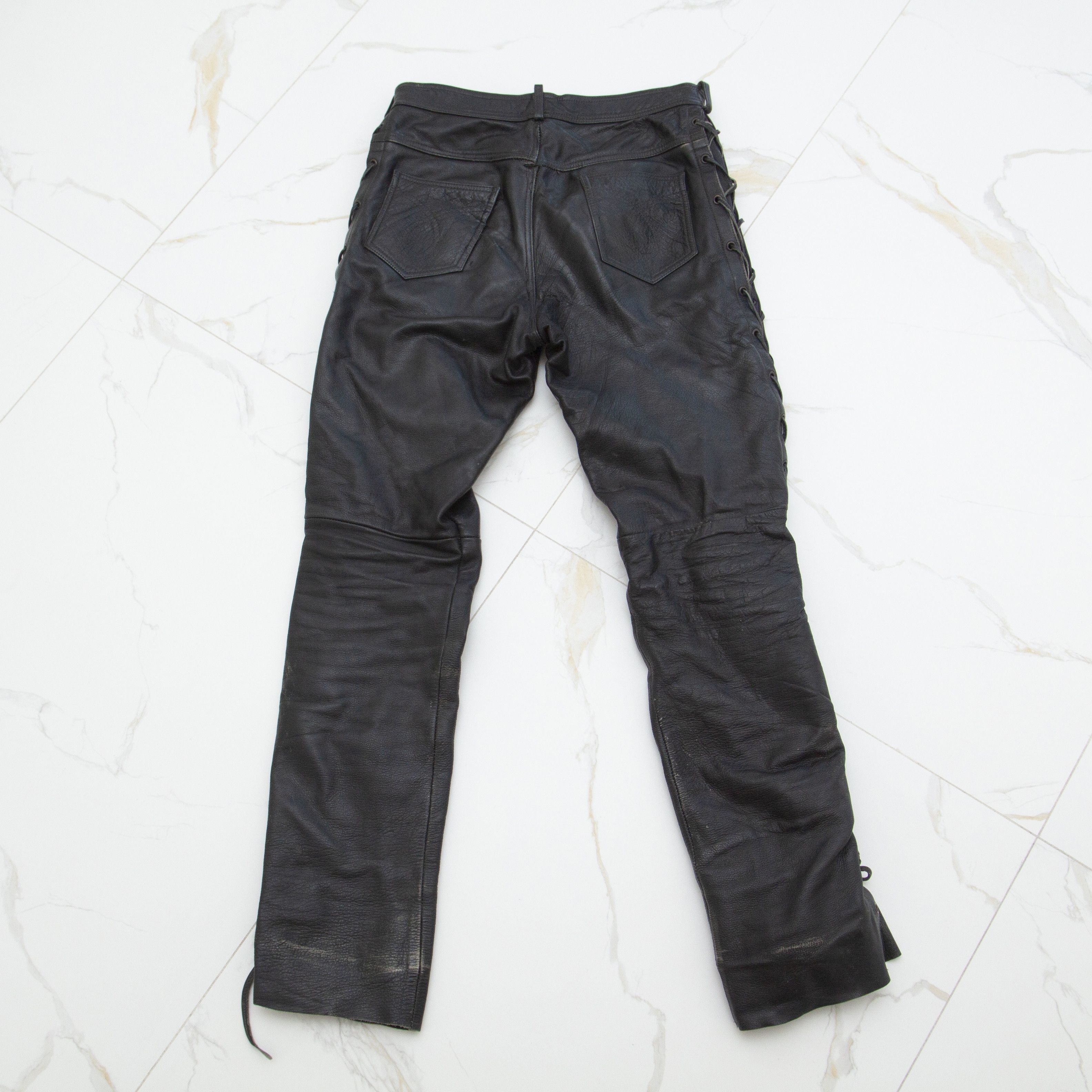 Leather × Vintage Vintage Leather Bondage Cowboy Pants Moto Trousers Y2K Size US 32 / EU 48 - 3 Thumbnail