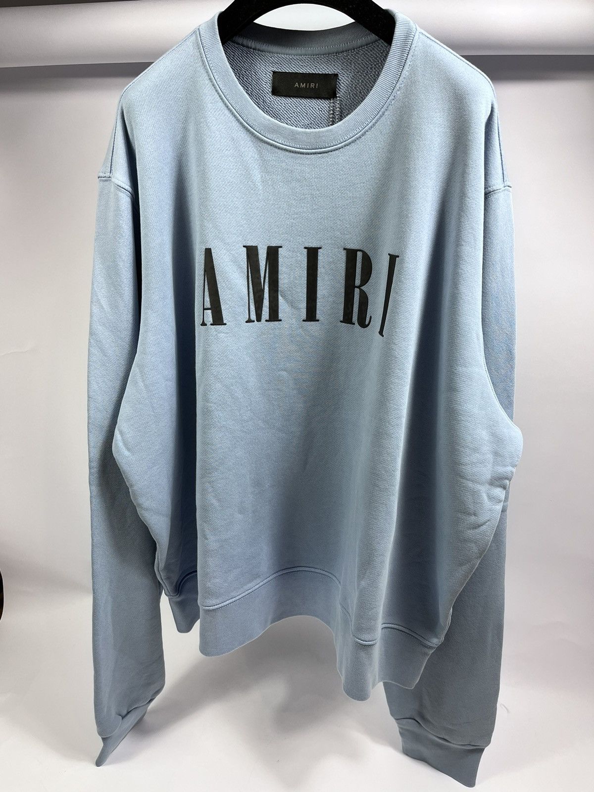 image of Amiri Blue Logo Cotton Oversized Sweatshirt, Men's (Size XL)