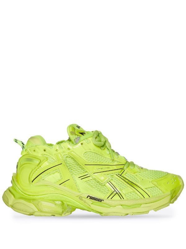 Balenciaga o1s1rm0823 Caged Mesh Runner Sneakers in Lime Size US 11 / EU 44 - 4 Thumbnail