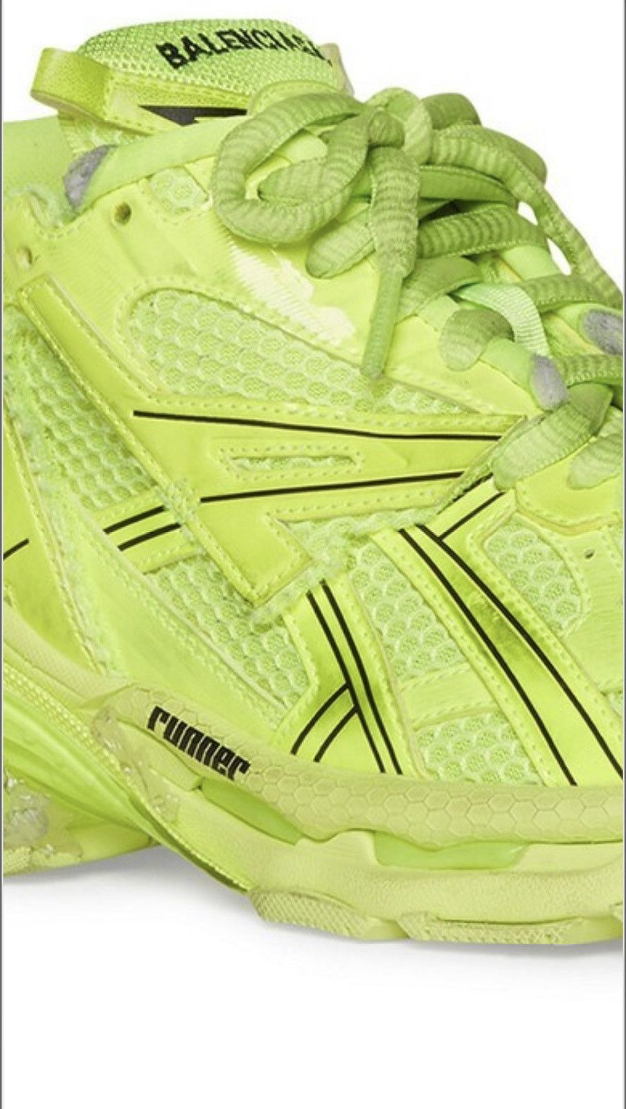 Balenciaga o1s1rm0823 Caged Mesh Runner Sneakers in Lime Size US 12 / EU 45 - 5 Thumbnail