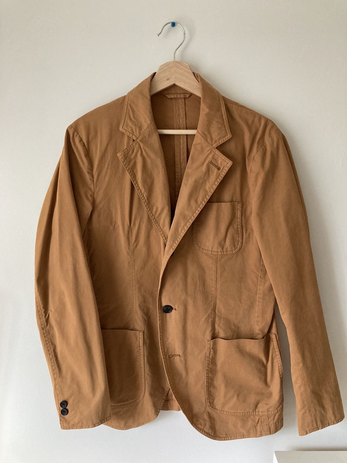 Spier & Mackay Garment-dyed unstructured khaki cotton sport coat Size 36R - 1 Thumbnail