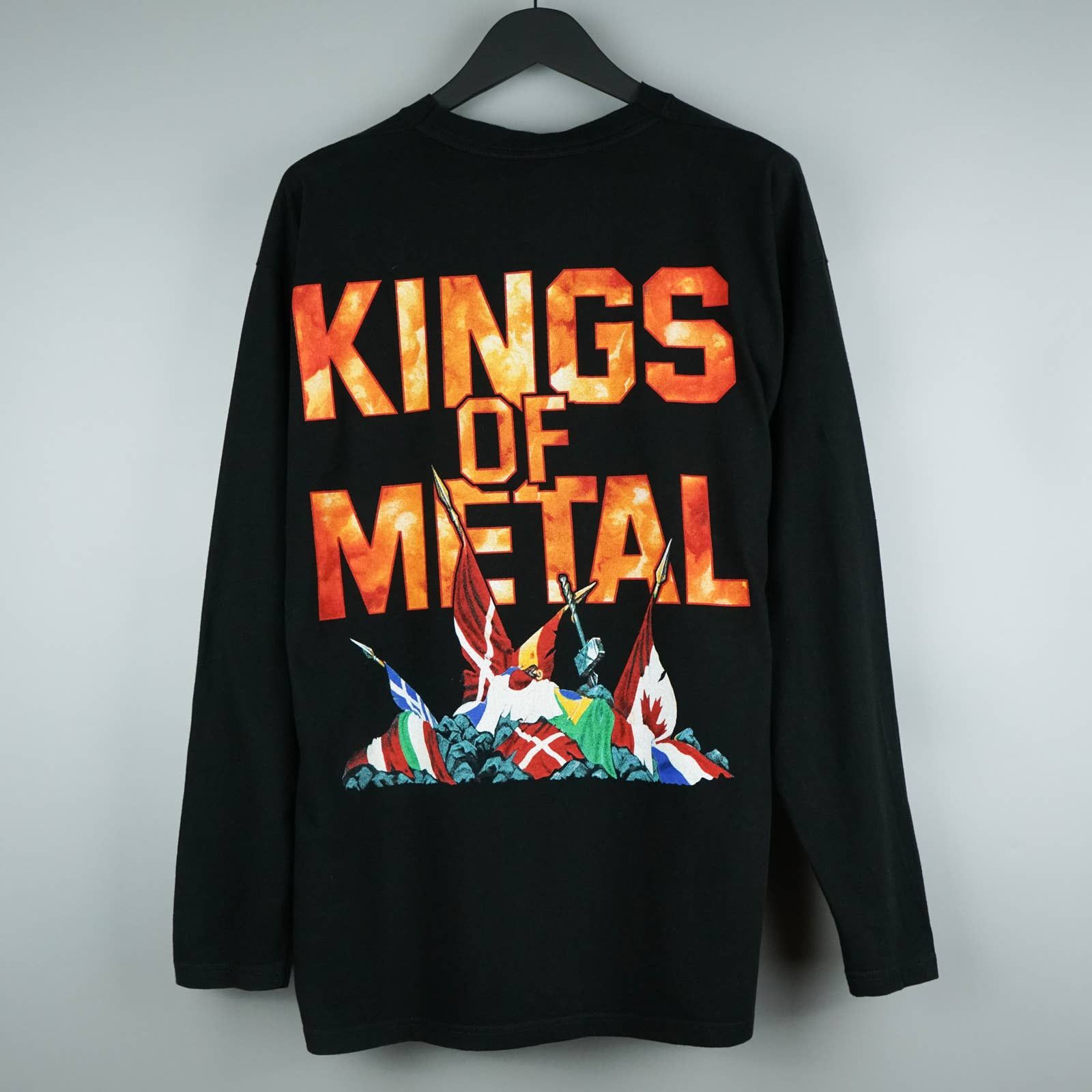 Band Tees × Vintage 1990s Manowar t-shirt Kings of Metal Size US XL / EU 56 / 4 - 4 Thumbnail