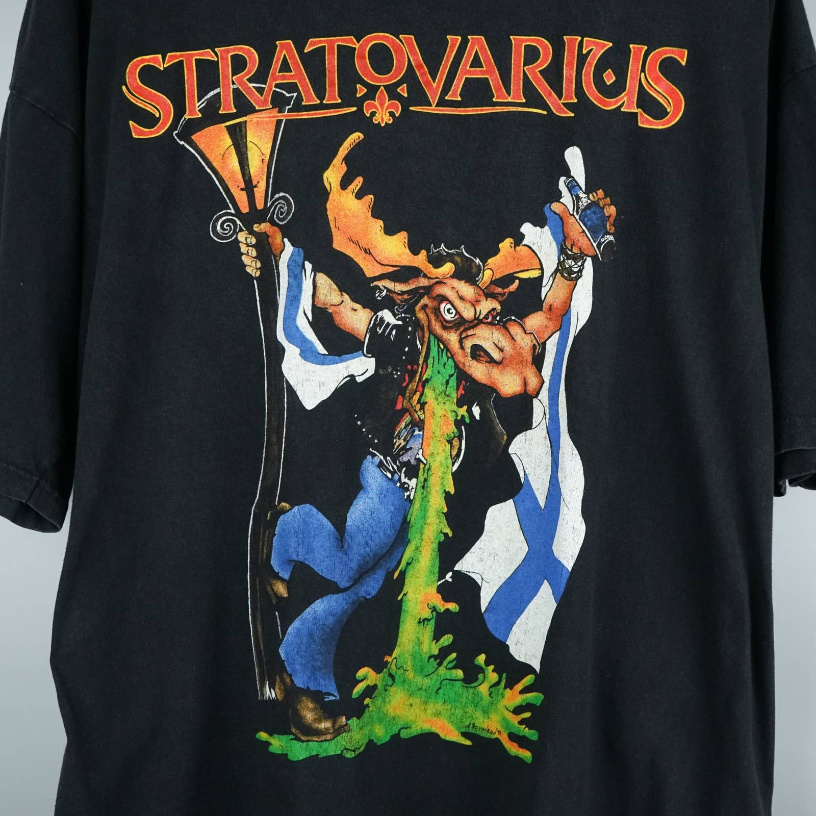 Band Tees × Vintage 1998 Stratovarius t shirt 98 tour Size US XL / EU 56 / 4 - 2 Thumbnail