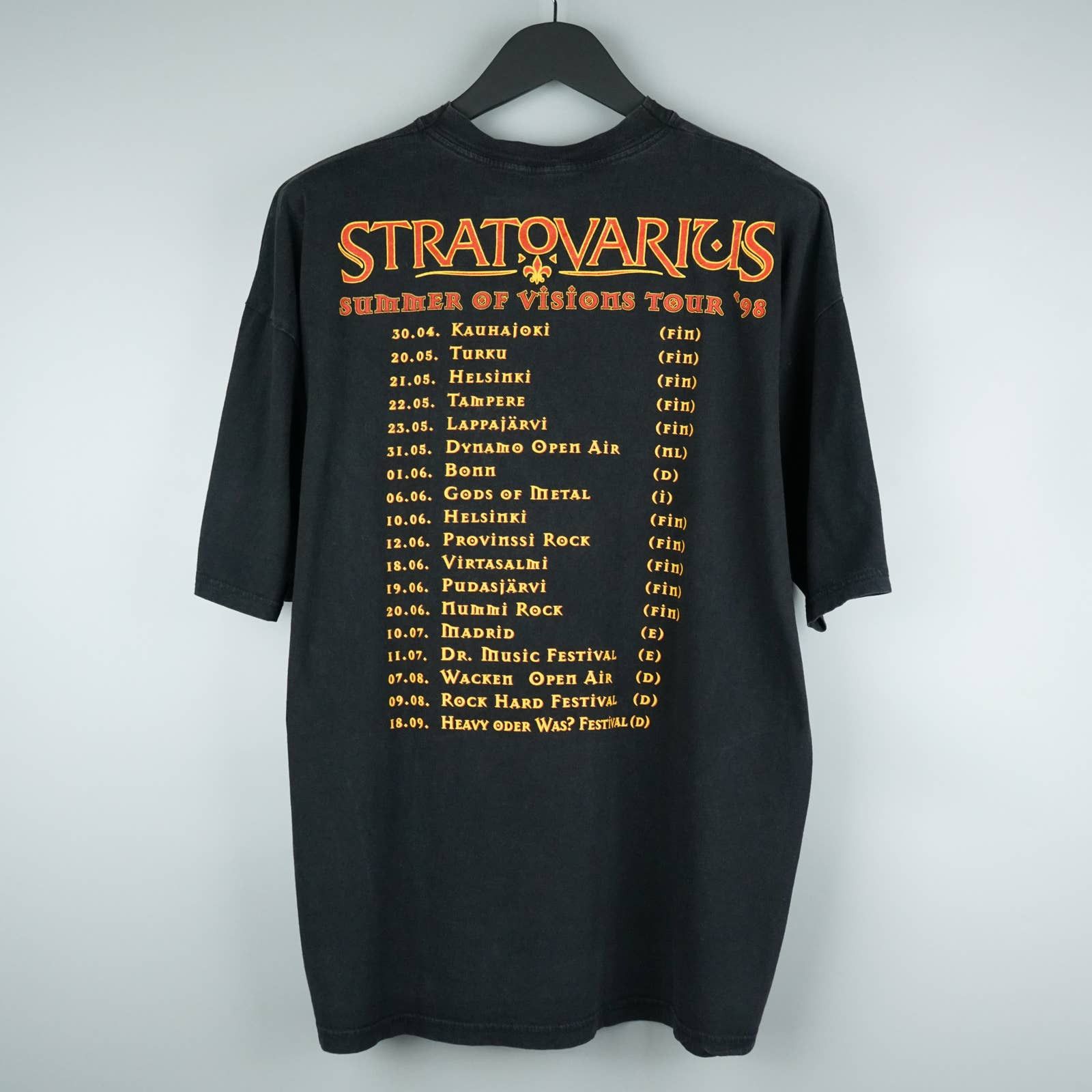 Band Tees × Vintage 1998 Stratovarius t shirt 98 tour Size US XL / EU 56 / 4 - 6 Thumbnail