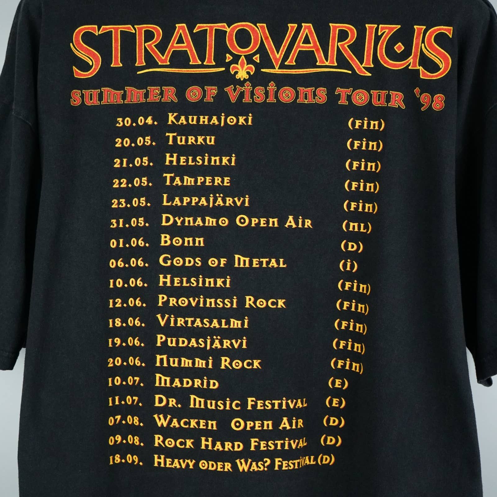 Band Tees × Vintage 1998 Stratovarius t shirt 98 tour Size US XL / EU 56 / 4 - 7 Thumbnail