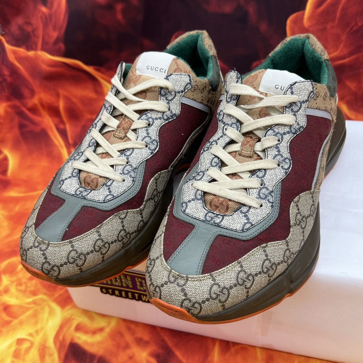 Gucci Rhyton sneaker ‘brick red’ Sz- 12M/45EU Size US 12 / EU 45 - 4 Thumbnail