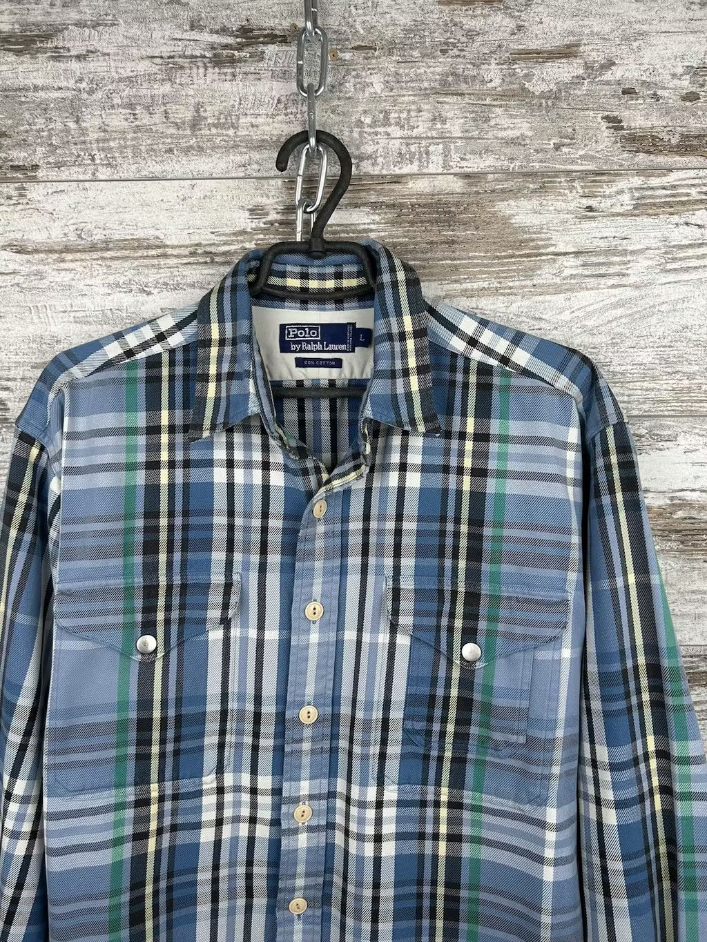 Polo Ralph Lauren Mens Vintage Polo Ralph Lauren Overshirt flannel jacket y2k Size US L / EU 52-54 / 3 - 2 Thumbnail