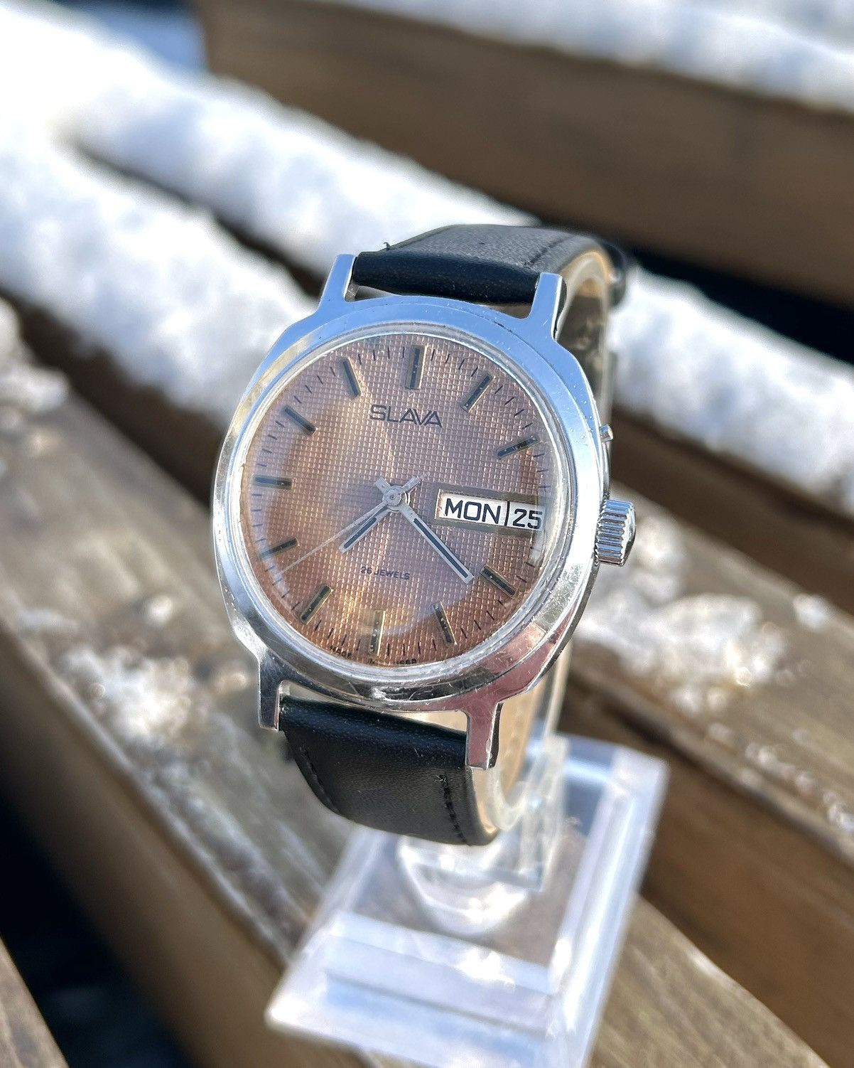 Vintage Soviet Watch Slava USSR Mechanical Wristwatch 1980s